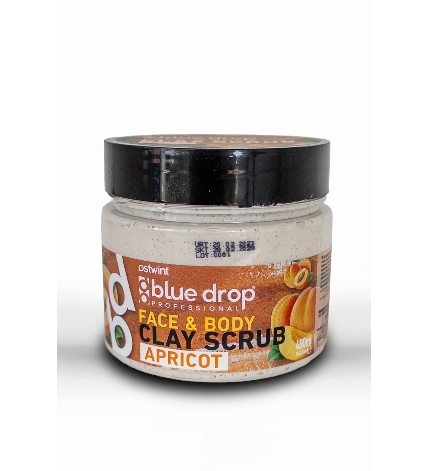 BLUE DROP Clay Face - Body Peeling Scrub Cleansing Smoothing Circulation Accelerator Apricot 480ml - Buy Online on GoSupps.com
