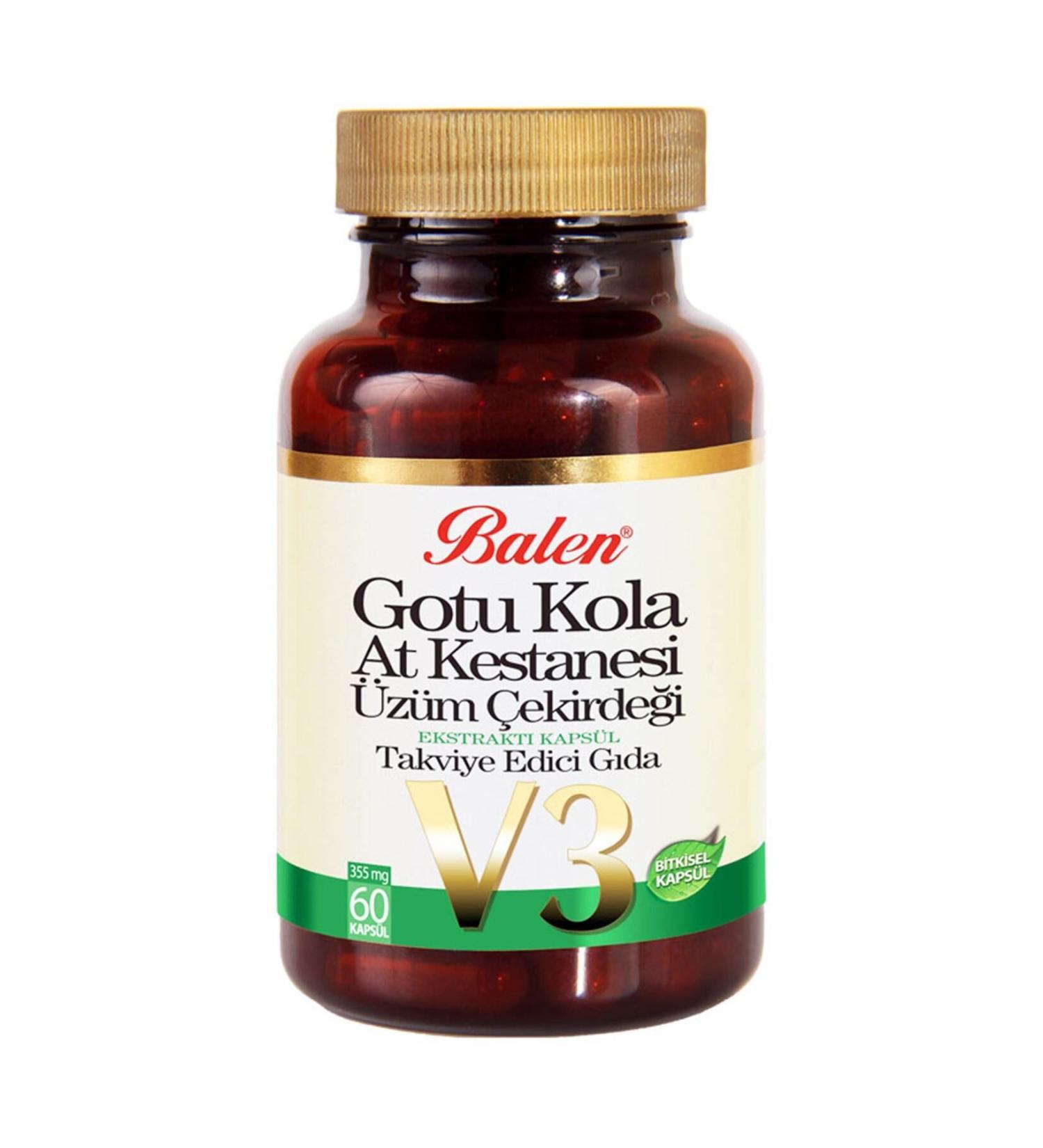 Balen Gotu Kola-Horse Chestnut-Grape Seed 355 Mg 60 Capsules