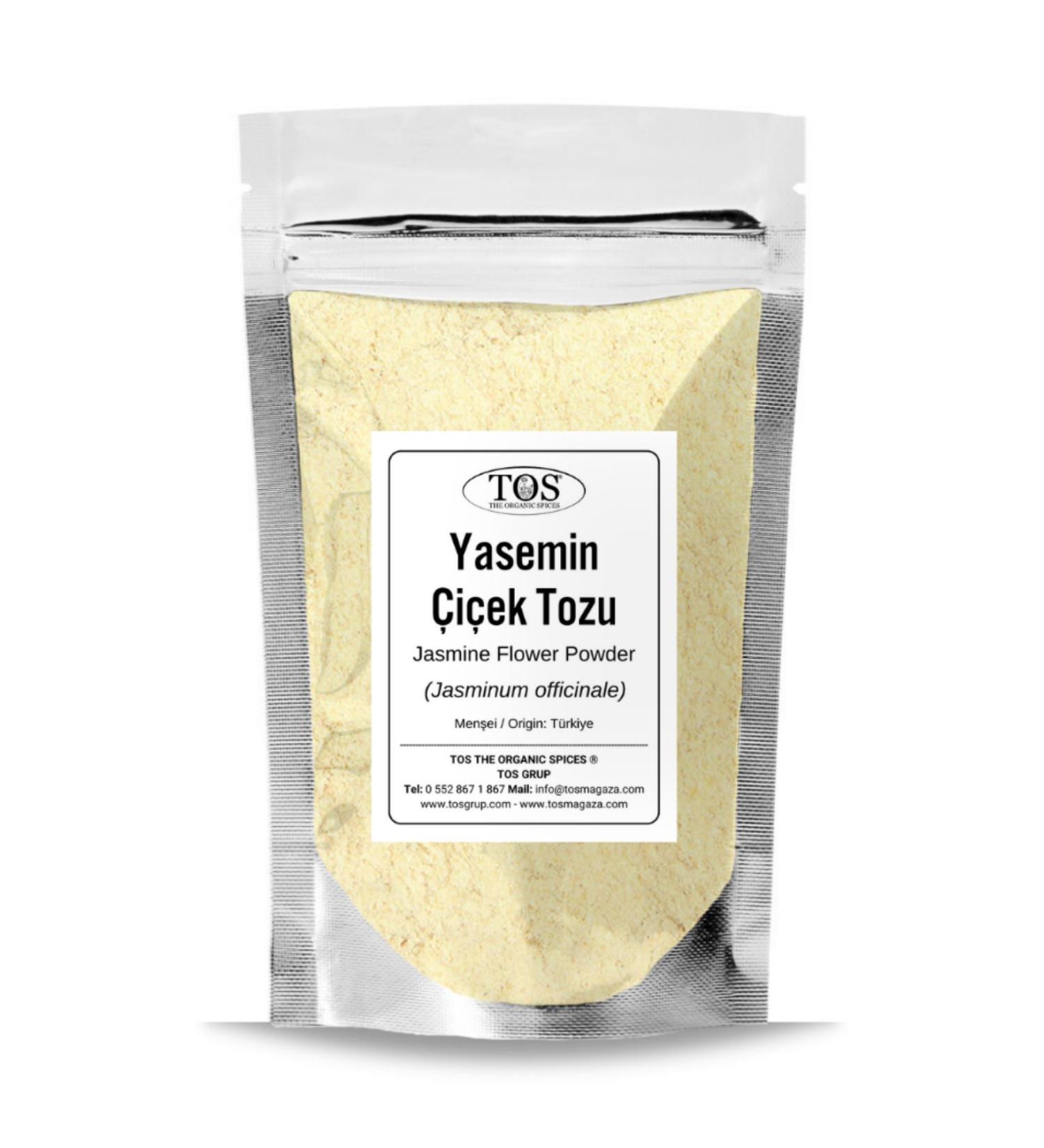 TOS The Organic Spices Jasmine Flower Powder 500 gr (1st Quality) Jasminum officinale / Jasmine Flower Powder