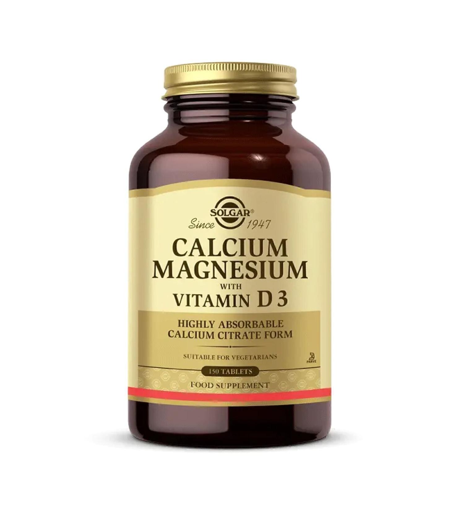 Solgar Calcium Magnesium With Vitamin D3 150 Tablets - Buy Online on GoSupps.com