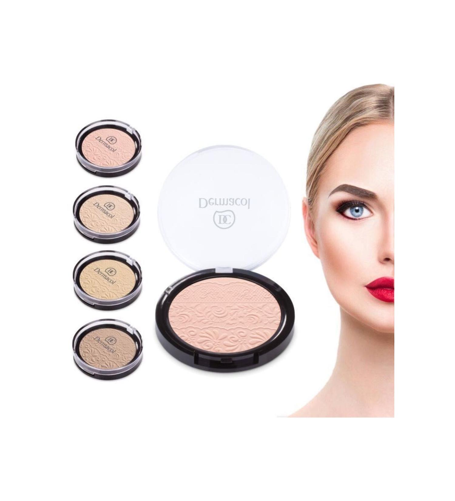 Dermacol DUO Blusher Powder-Double Blush Mattifying-Silky Smooth Permanent Natural Velvety Blush-No1