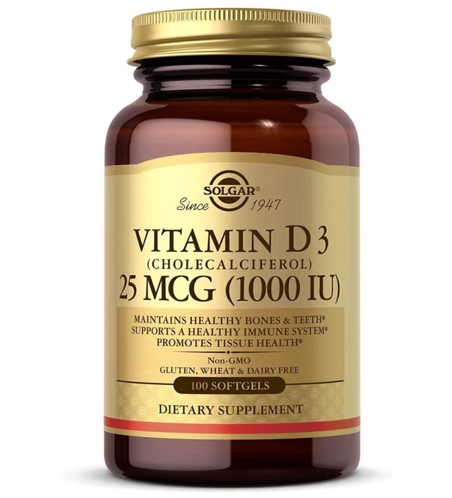 Solgar Vitamin D3 1000 Iu 100 Tablets - Buy Online on GoSupps.com