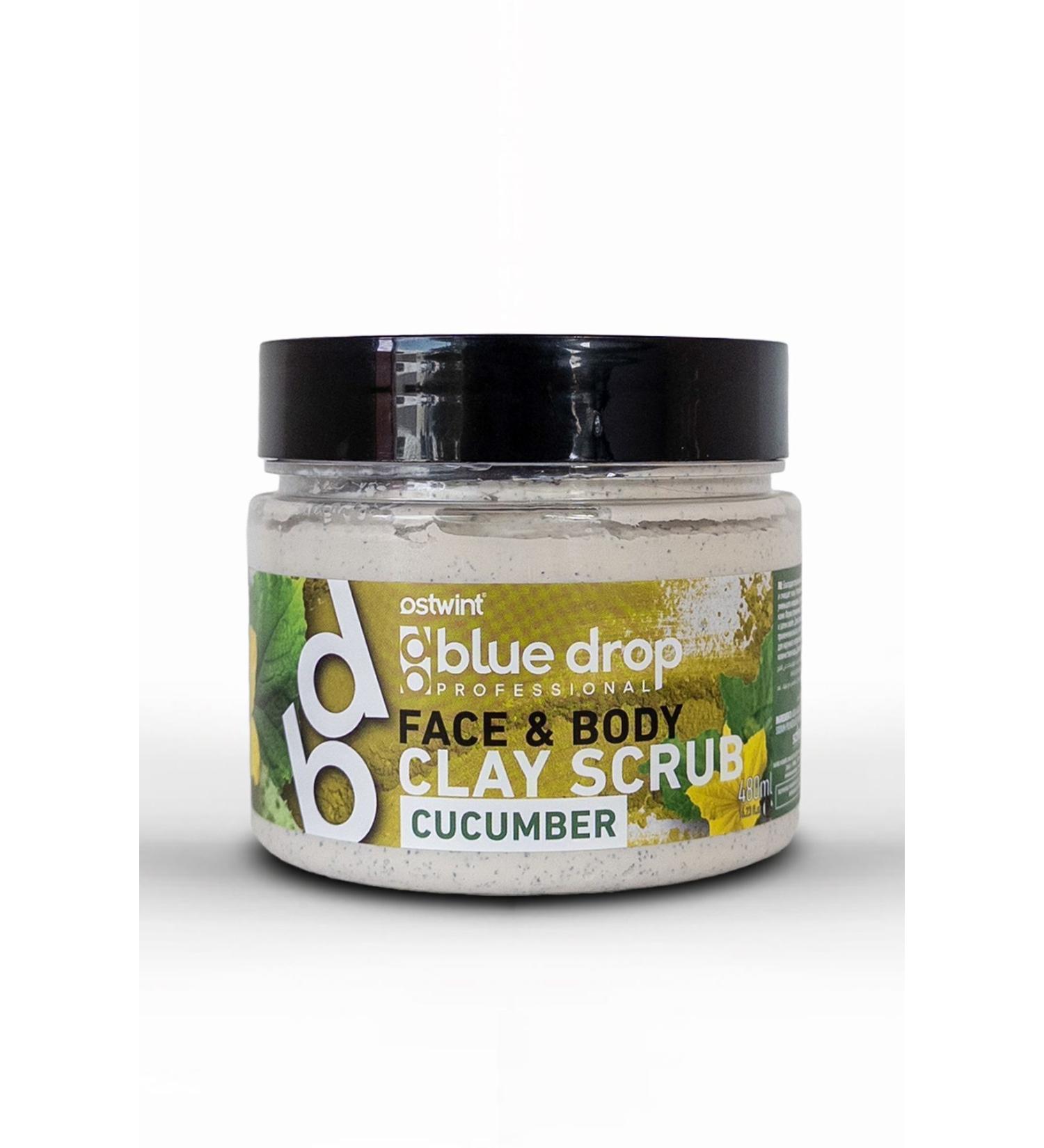 BLUE DROP Clay Face - Body Peeling Scrub Cleansing Smoothing Circulation Accelerator Cucumber 480ml - Buy Online on GoSupps.com