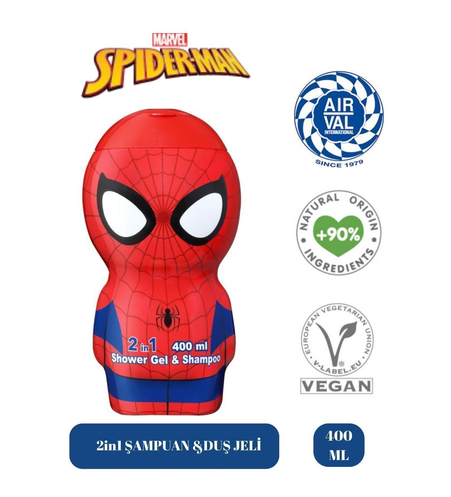 Air-Val Spider-man Toy Kids Shampoo and Shower Gel Large Size 400ml - Buy Online on GoSupps.com