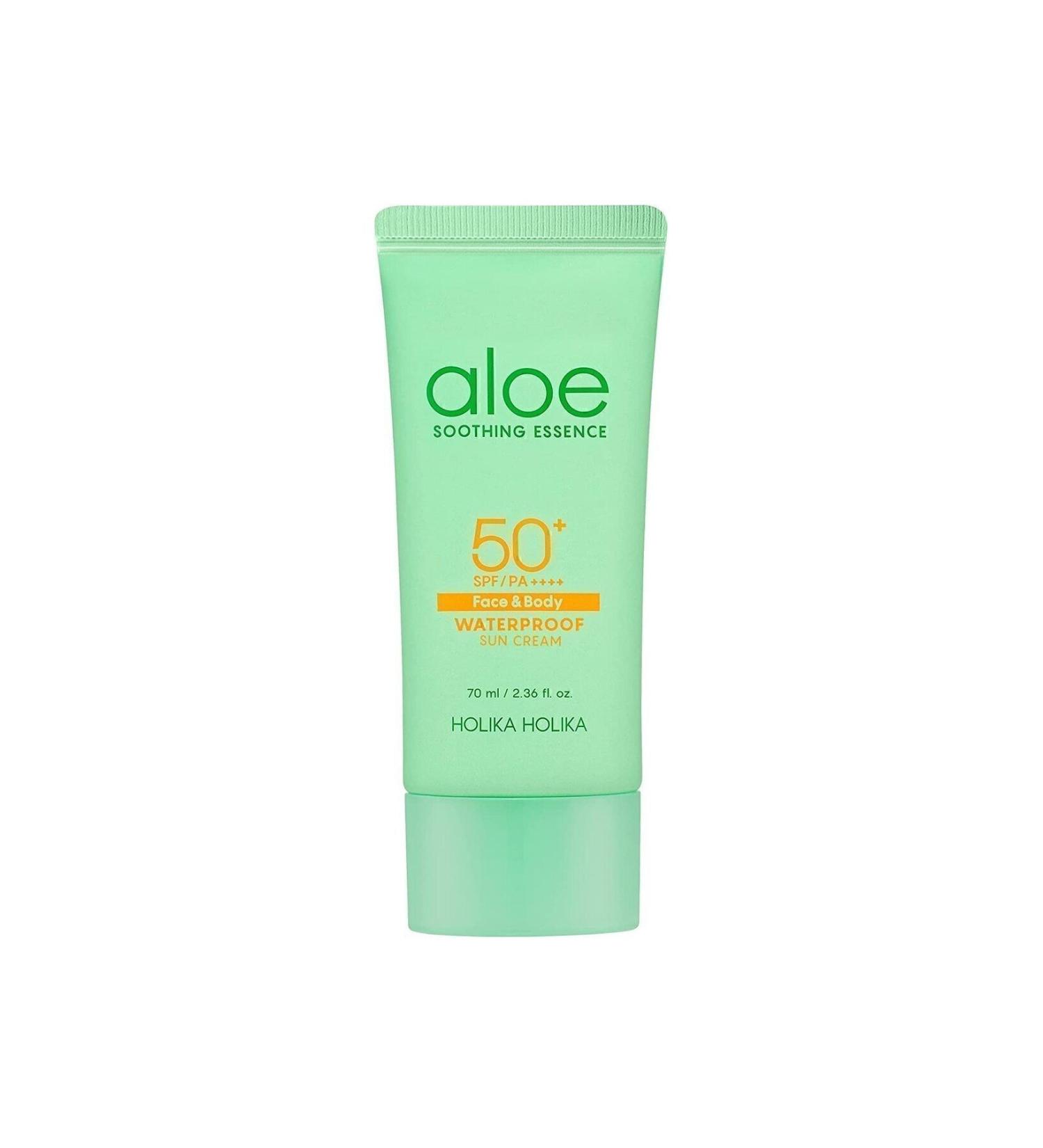 Holika Holika Aloe Soothing Essence Waterproof Sun Cream Spf50 - Aloe Soothing Essence Sun Cream 70ml