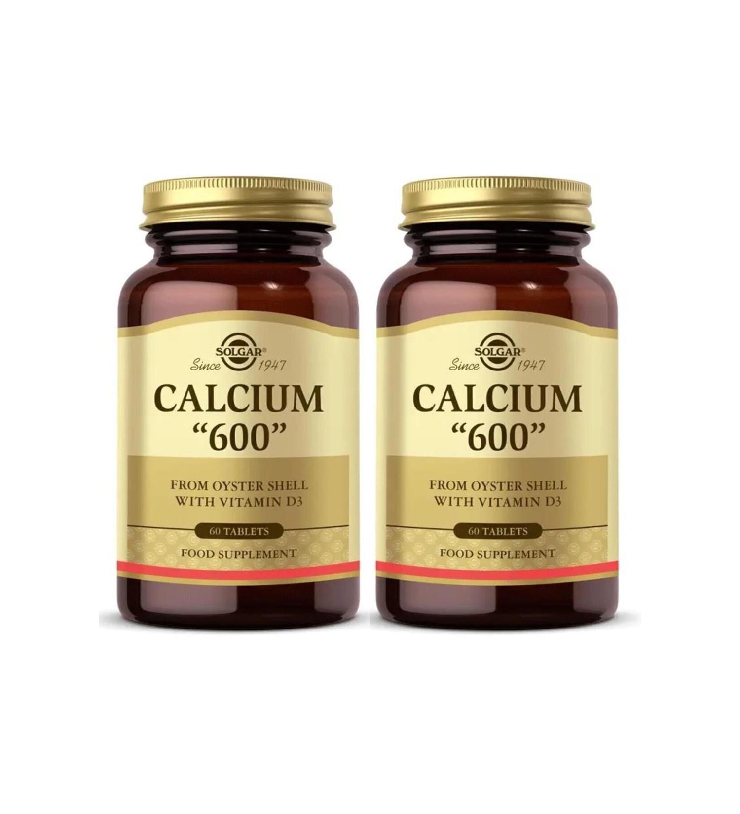 Solgar Calcium Oyster Shell 600 Mg 60 Tablets 2 Pieces - Buy Online on GoSupps.com