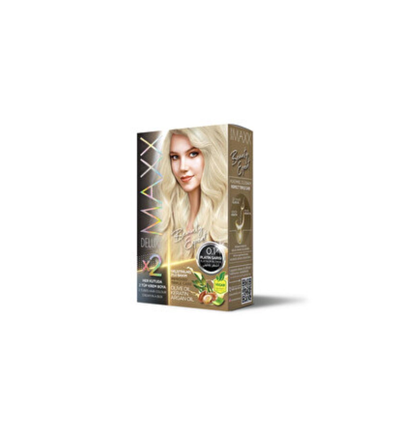 Maxx ( 2 PCS ) Maxx Deluxe Hair Dye 0.1 Platinum Blonde