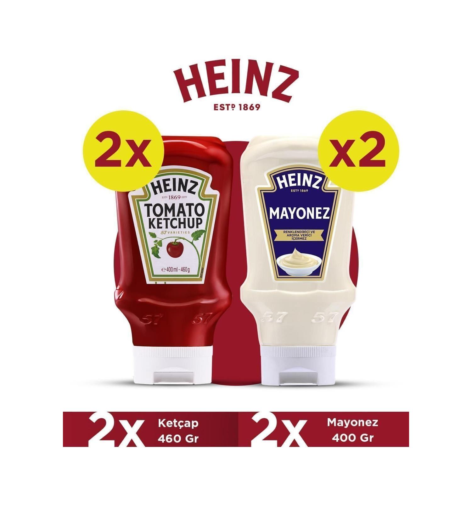 Heinz Ketchup 460g and Mayonnaise 400g Opportunity Package (2 Ketchup 460g + 2 Mayonnaise 400g)