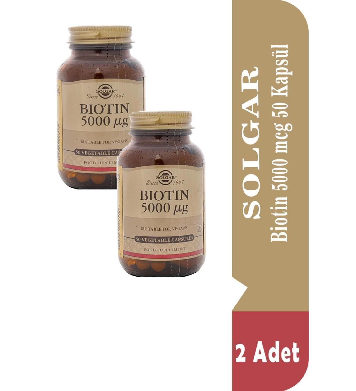 Solgar Biotin 5000 Mcg 50 Capsules 2 Pieces - Buy Online on GoSupps.com