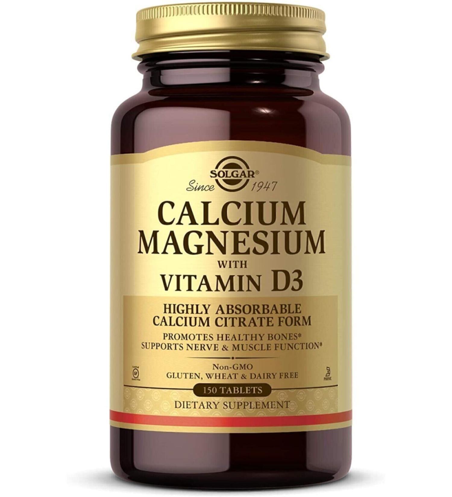Solgar Calcium Magnesium Vitamin D3 150 Tablets