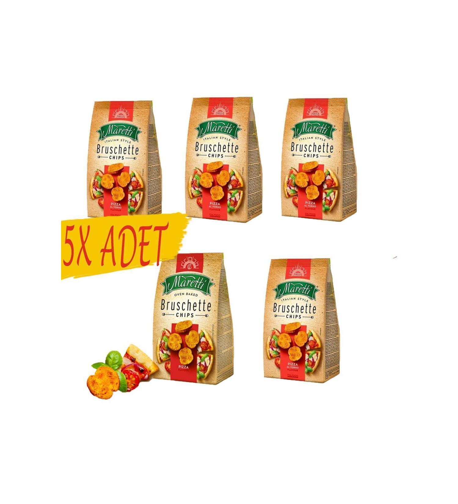 Maretti MARETT Bruschette Chips Pizza Fried Bread 70 Gr. x 5