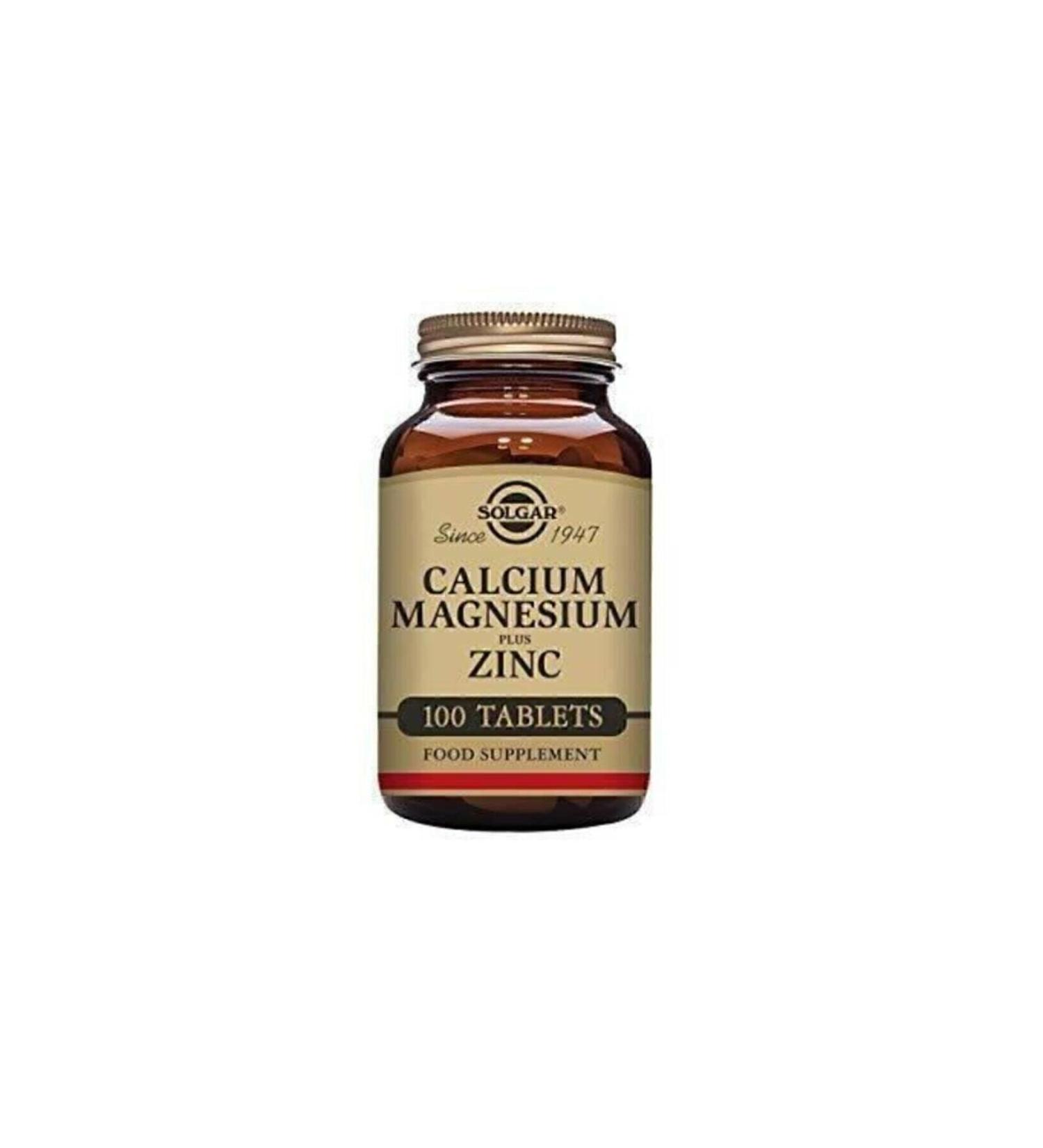 Solgar Calcium Magnesium Plus Zinc 100 Tablets - Buy Online on GoSupps.com