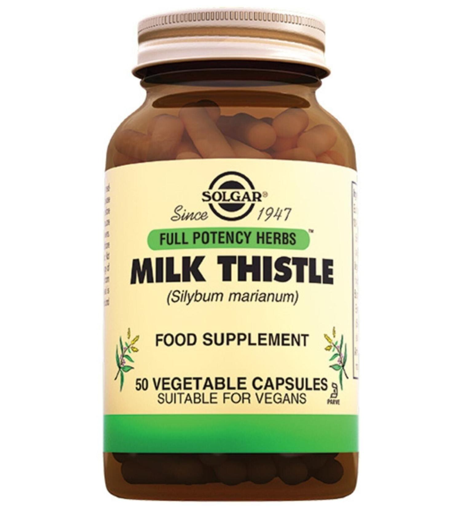Solgar Milk Thistle 50 Capsules Skt:05-2024 - Buy Online on GoSupps.com