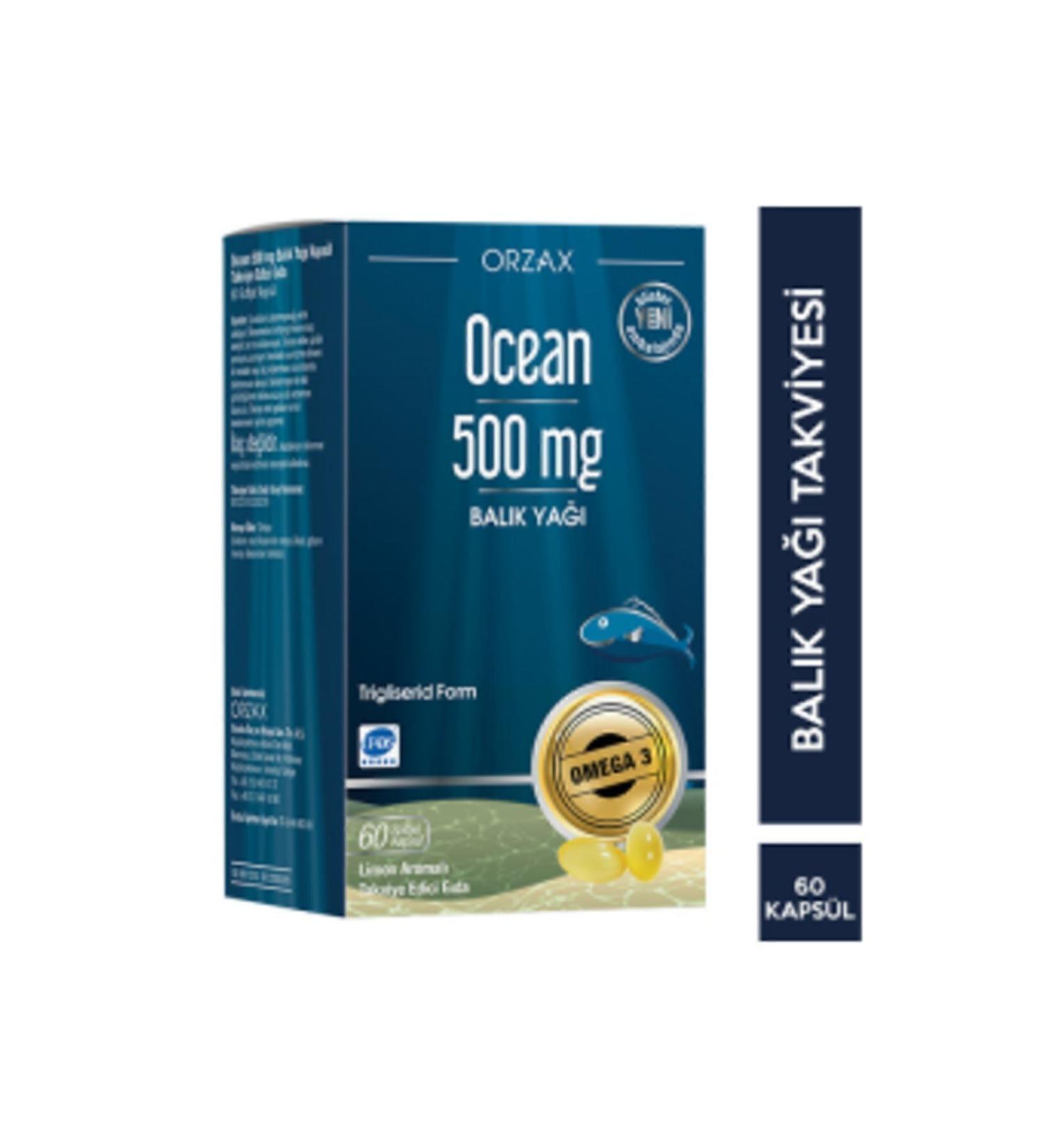 Orzax Ocean Omega 3 500 Mg Pure Fish Oil 60 Capsules (1 PIECE)