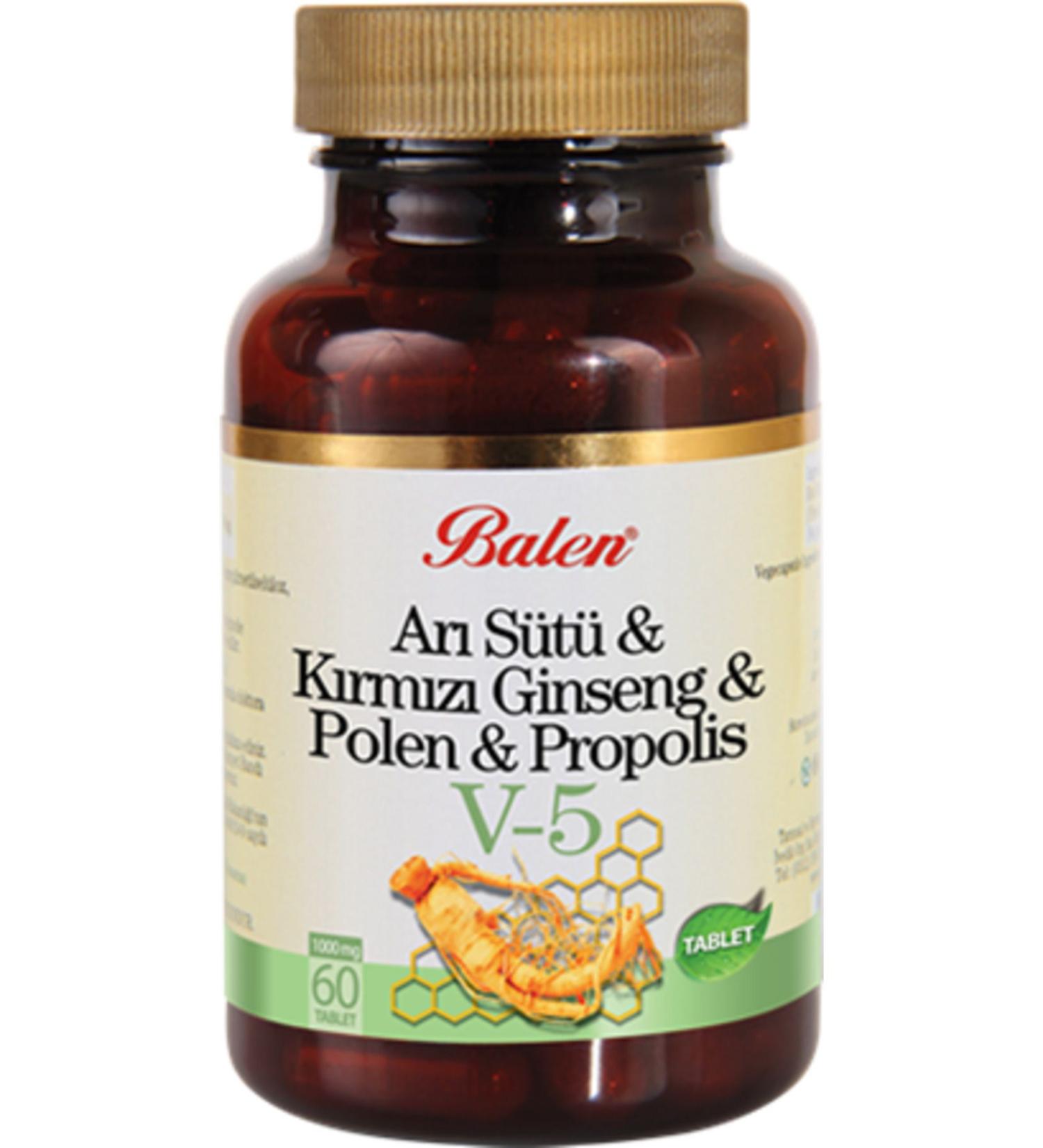 Balen Royal Jelly K.gins Pollen Prop. Car. Tablet V-5 1000 Mg 60 Capsules