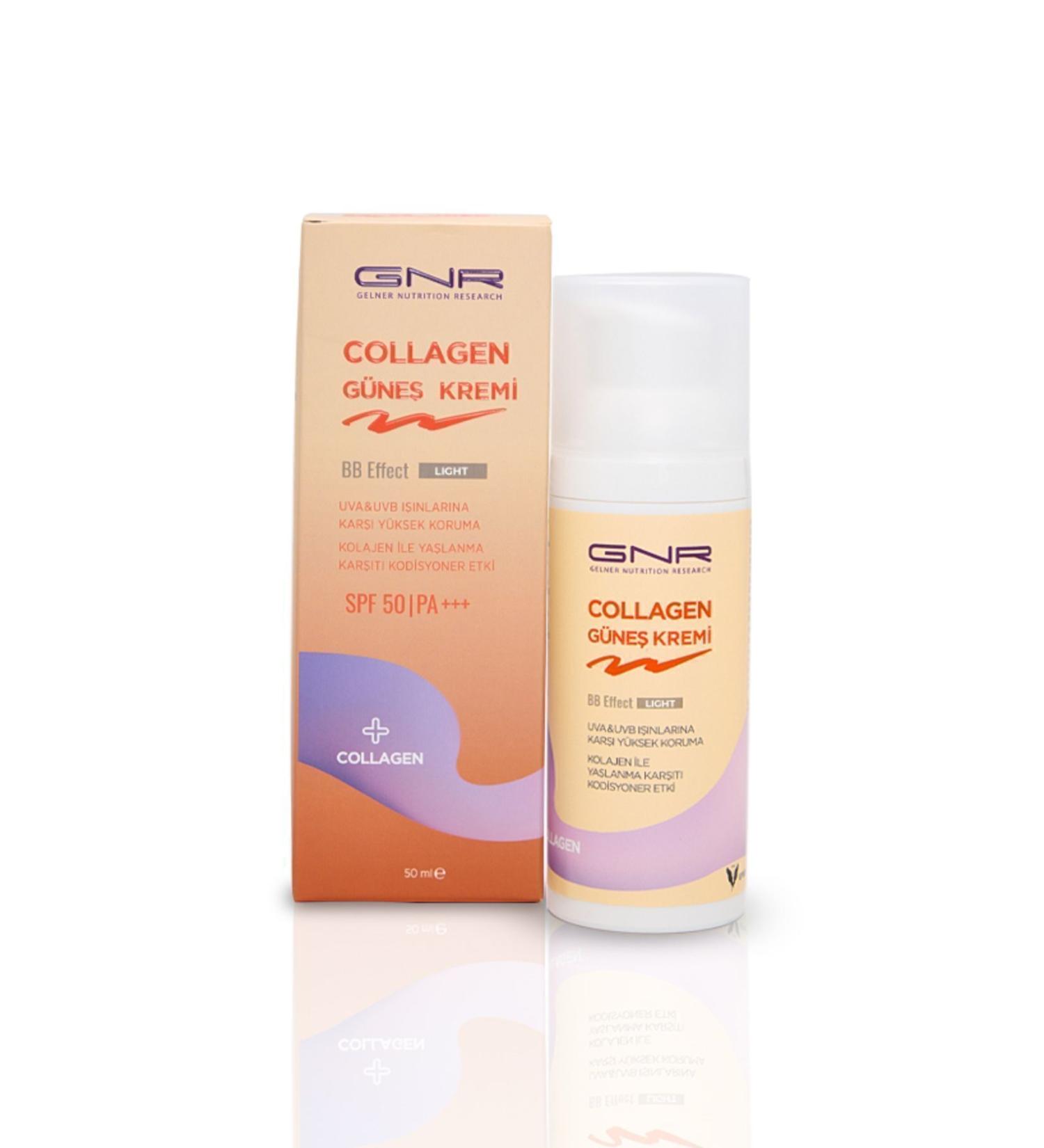 GNR GELNER NUTRITION RESEARCH 50 Spf+ Collagen Sun Cream BB Effect Light 50 ml - Buy Online on GoSupps.com