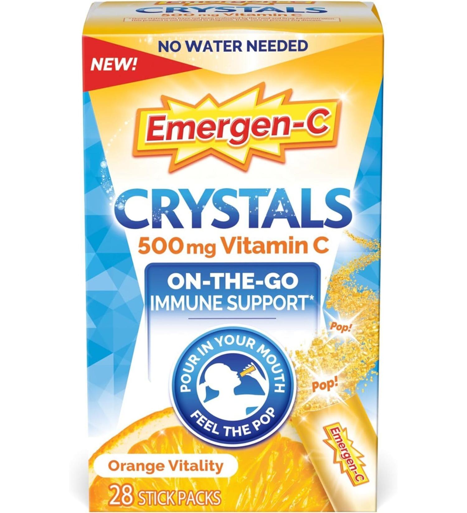 EMERGENCY Emergen-C Crystals Orange Vitality 500 mg 28 Pieces
