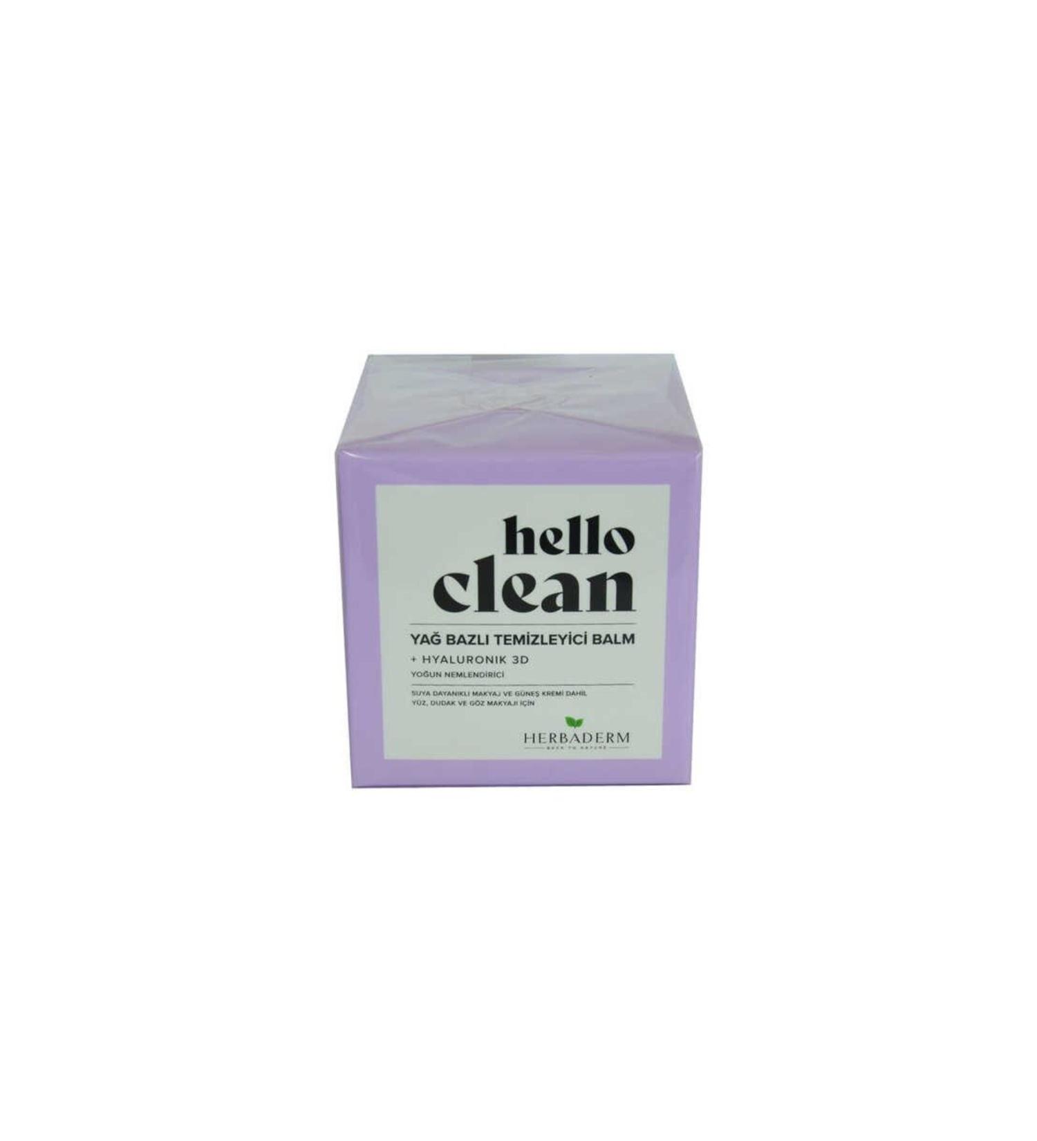 Hello Clean Face Lips and Eyes Oil-Based Cleansing Balm Hyaluronic 3d 100 ml