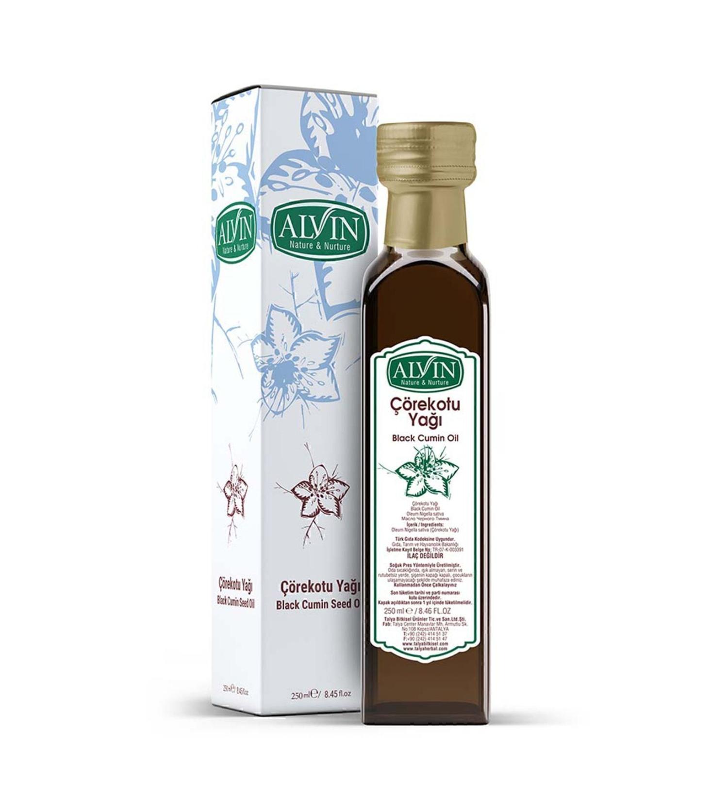 alvin Black Cumin Oil Cold Pressed Natural High Thymoquinone 250 ml - Buy Online on GoSupps.com