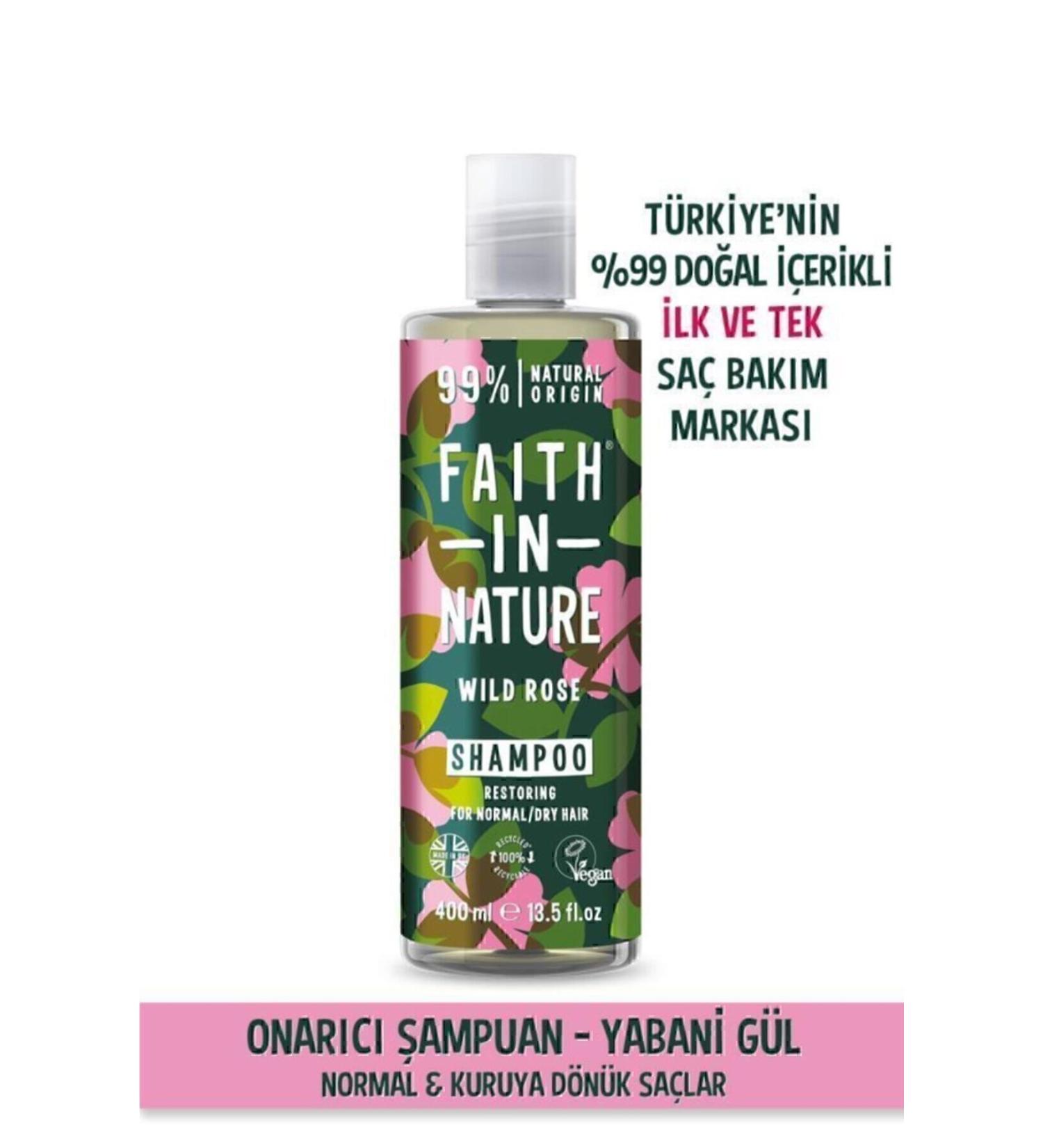 Faith In Nature Natural Repair Shampoo Wild Rose For Normal & Dry Hair - Buy Online on GoSupps.com