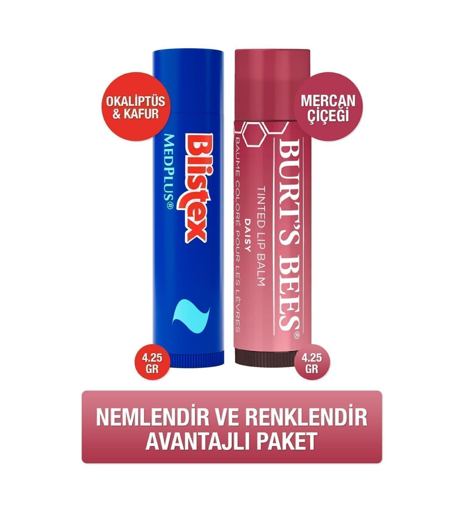 Blistex Medplus Burt's Bees Tinted Lip Balm Coral Flower - Buy Online on GoSupps.com