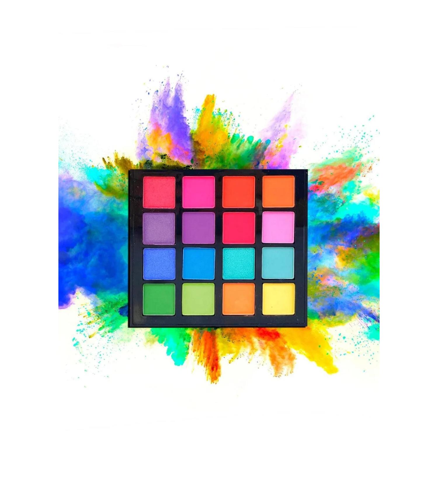 Trade Bazaar 16-Piece Neon Color Eyeshadow Palette