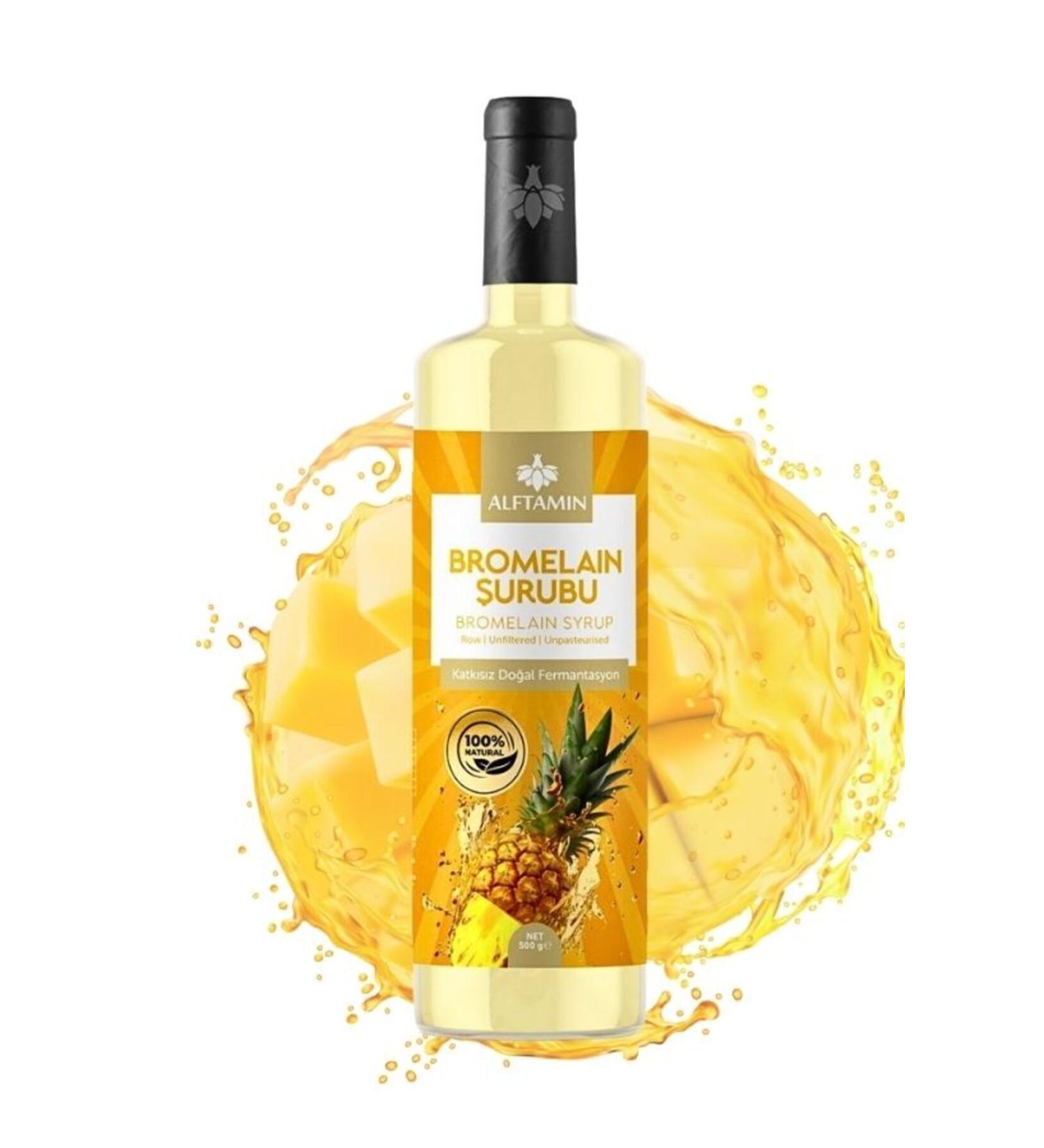 ALPHAMINE Bromelain Pineapple Containing Detox Syrup Bromelain Detox L-carnitine Containing Detox Syrup 250 ml