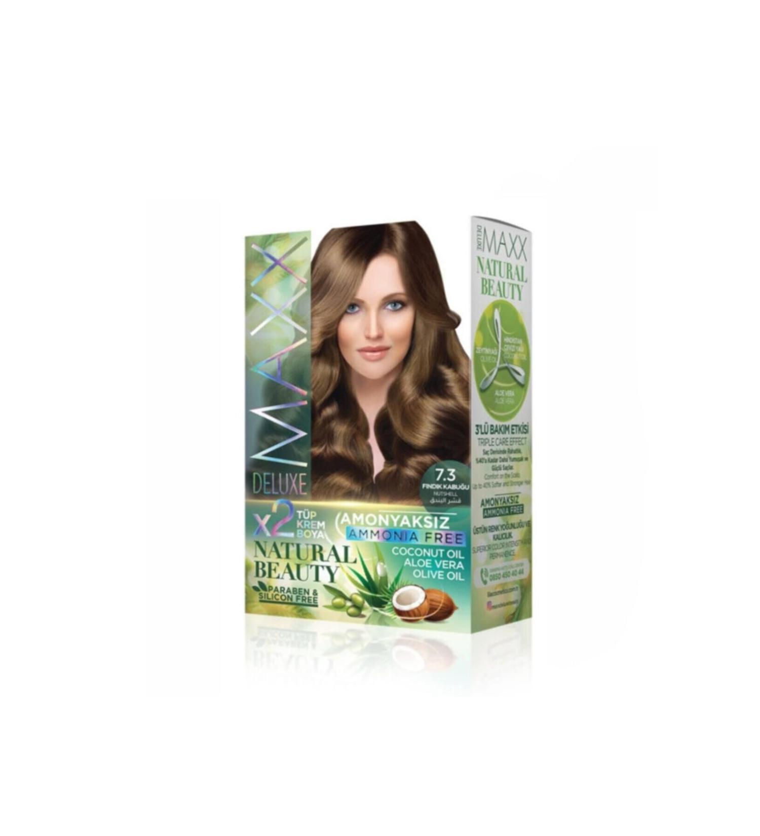 Deluxe Natural Beauty Hair Dye 7.3 Hazelnut Shell