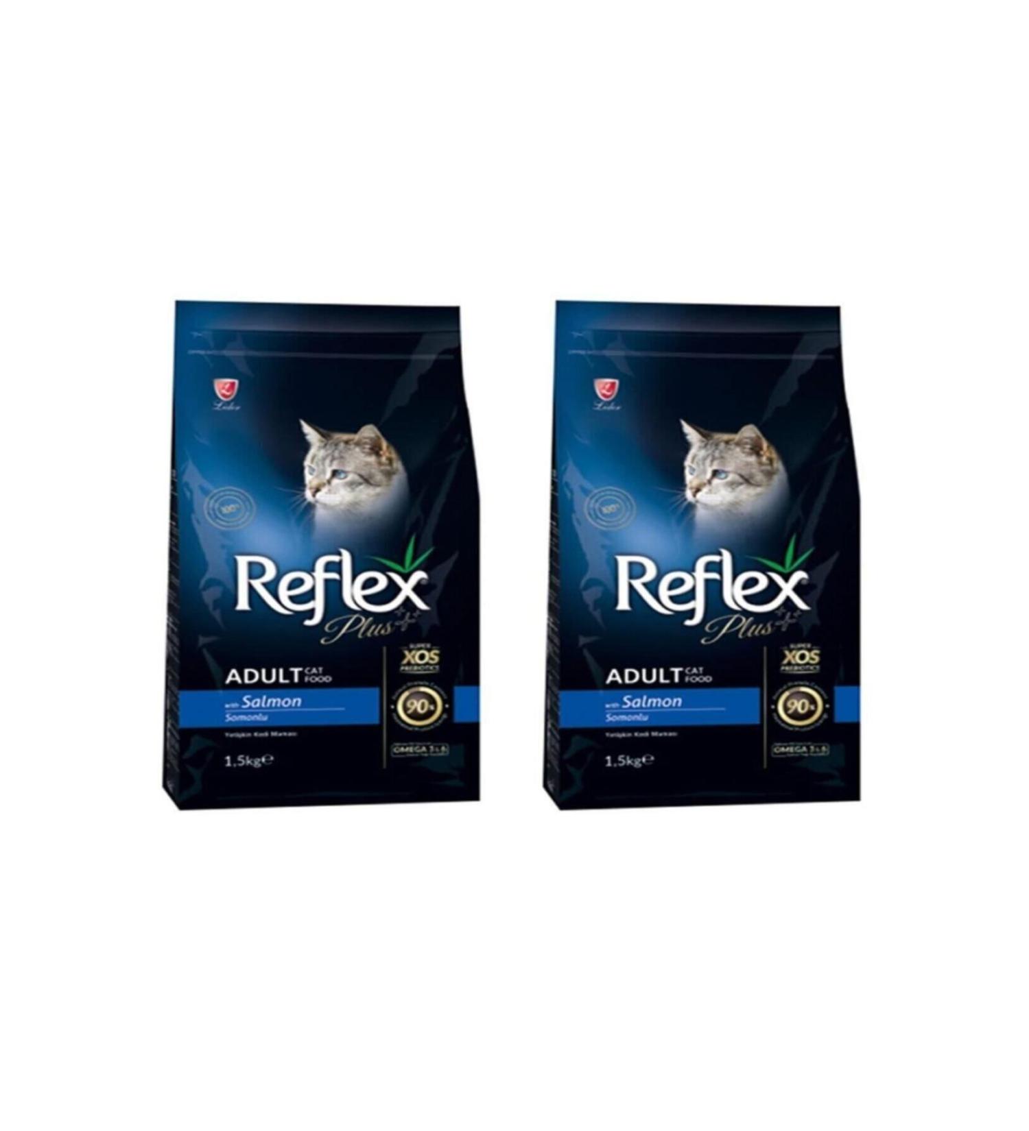 Reflex Plus Adult Cat Food with Salmon 1.5 Kg 2 Piece Set
