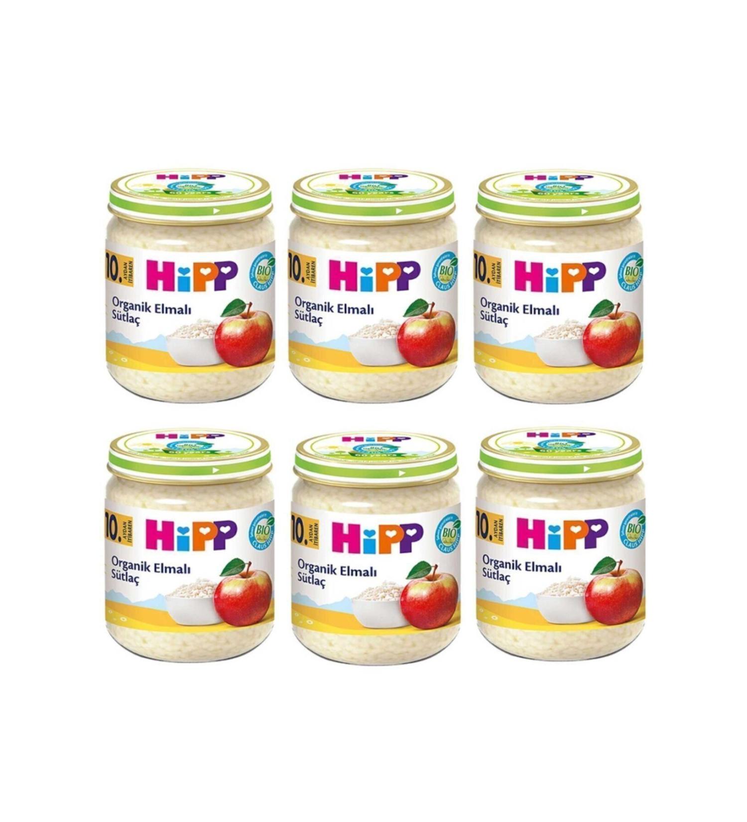 Hipp Jar Food Organic Apple Rice Pudding 200 gr 6 Pieces