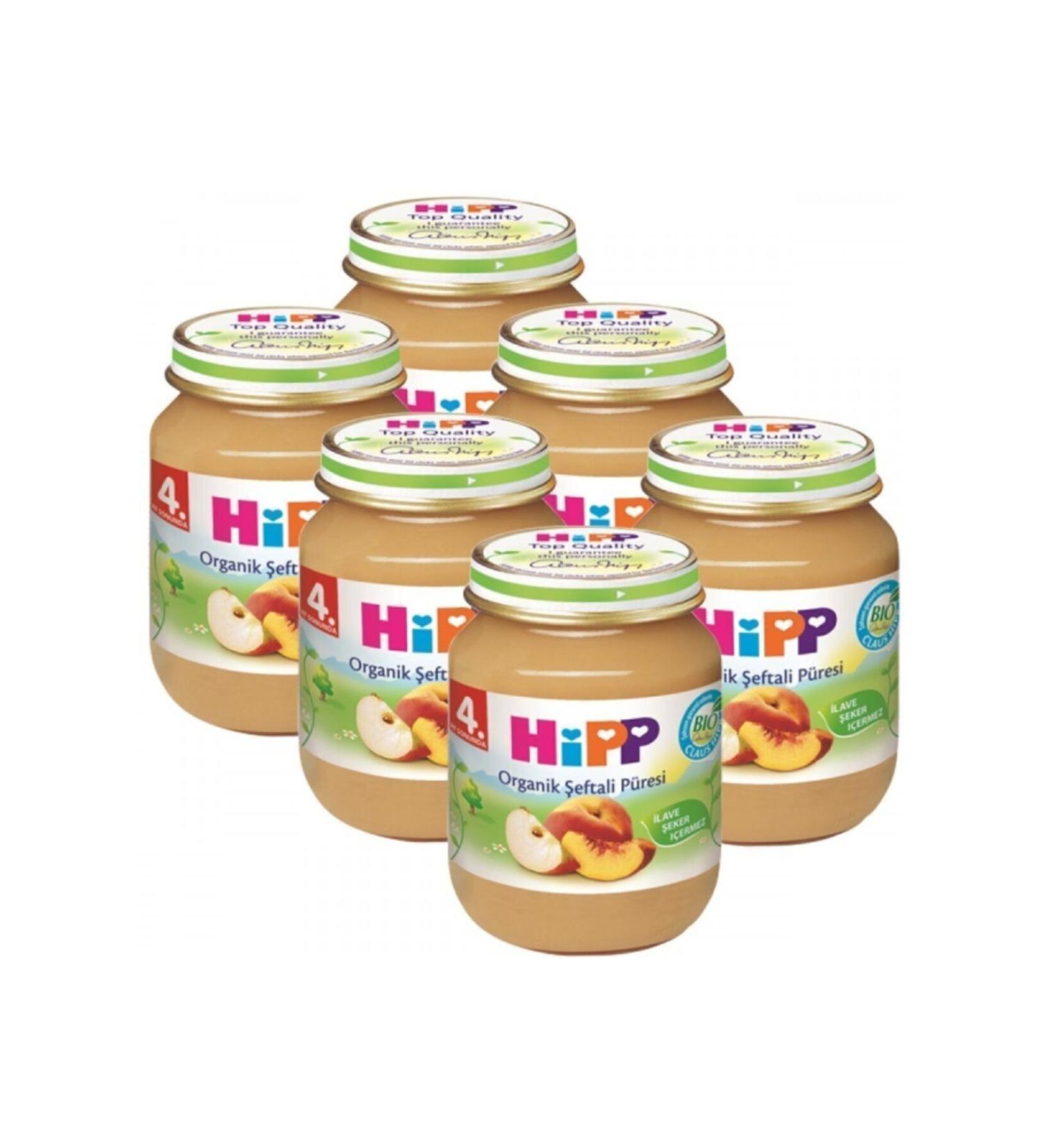 Hipp Organic Jar Peach Puree 125 gr - 6 Pack