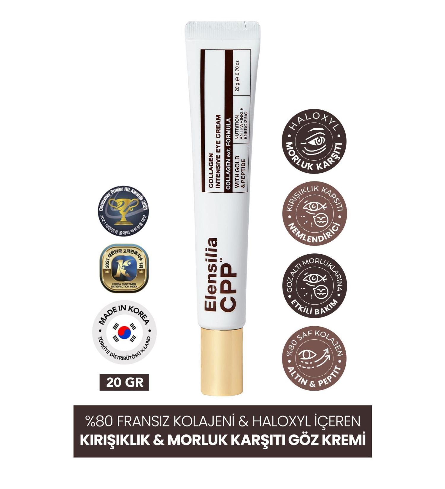 ELENSILIA Anti-Wrinkle Eye Cream with French Collagen and Haloxyl 20gr - Buy Online on GoSupps.com