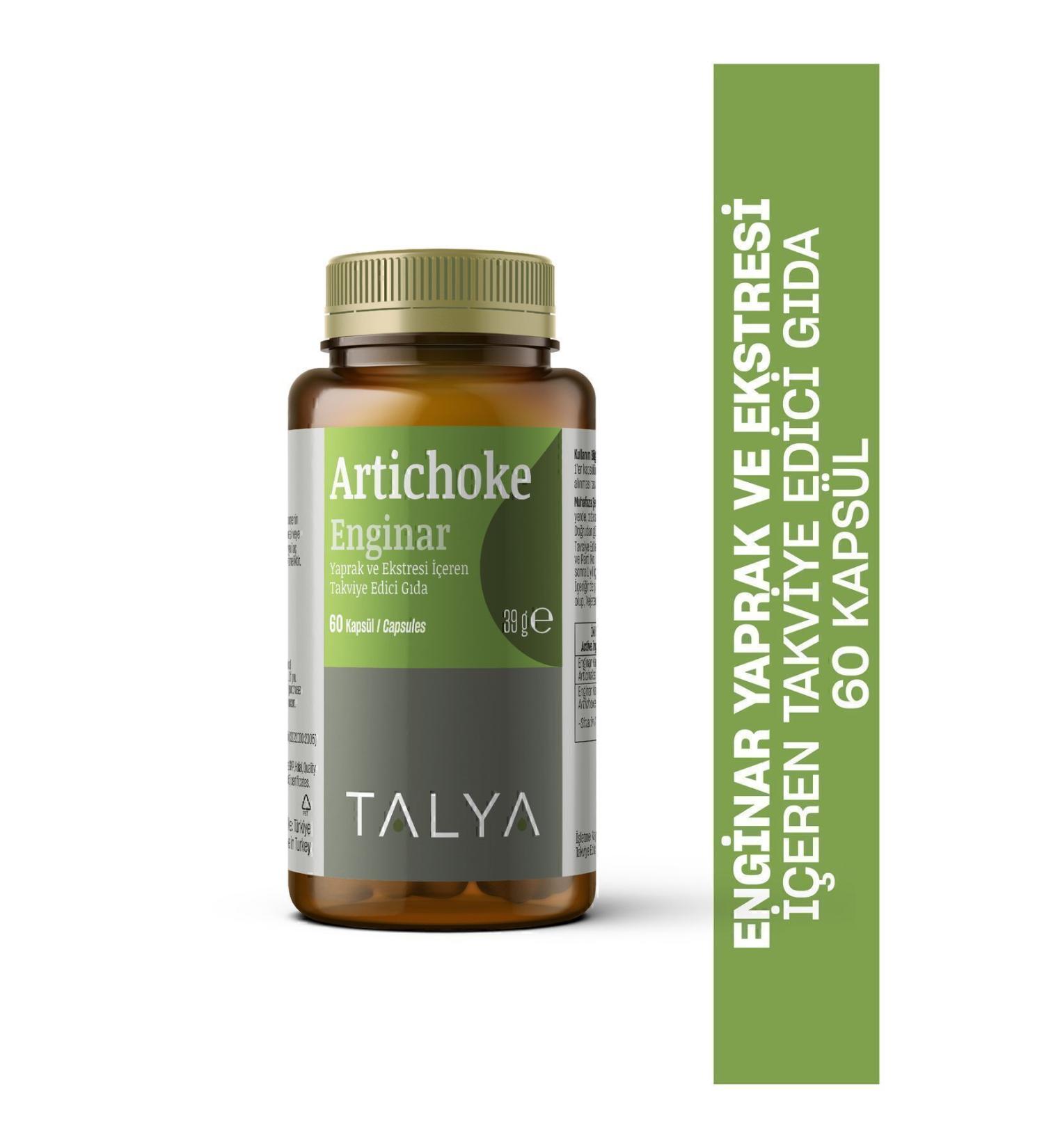Talya Artichoke Supplementary Food Containing Artichoke Leaf and Extract 60 Capsules - Buy Online on GoSupps.com