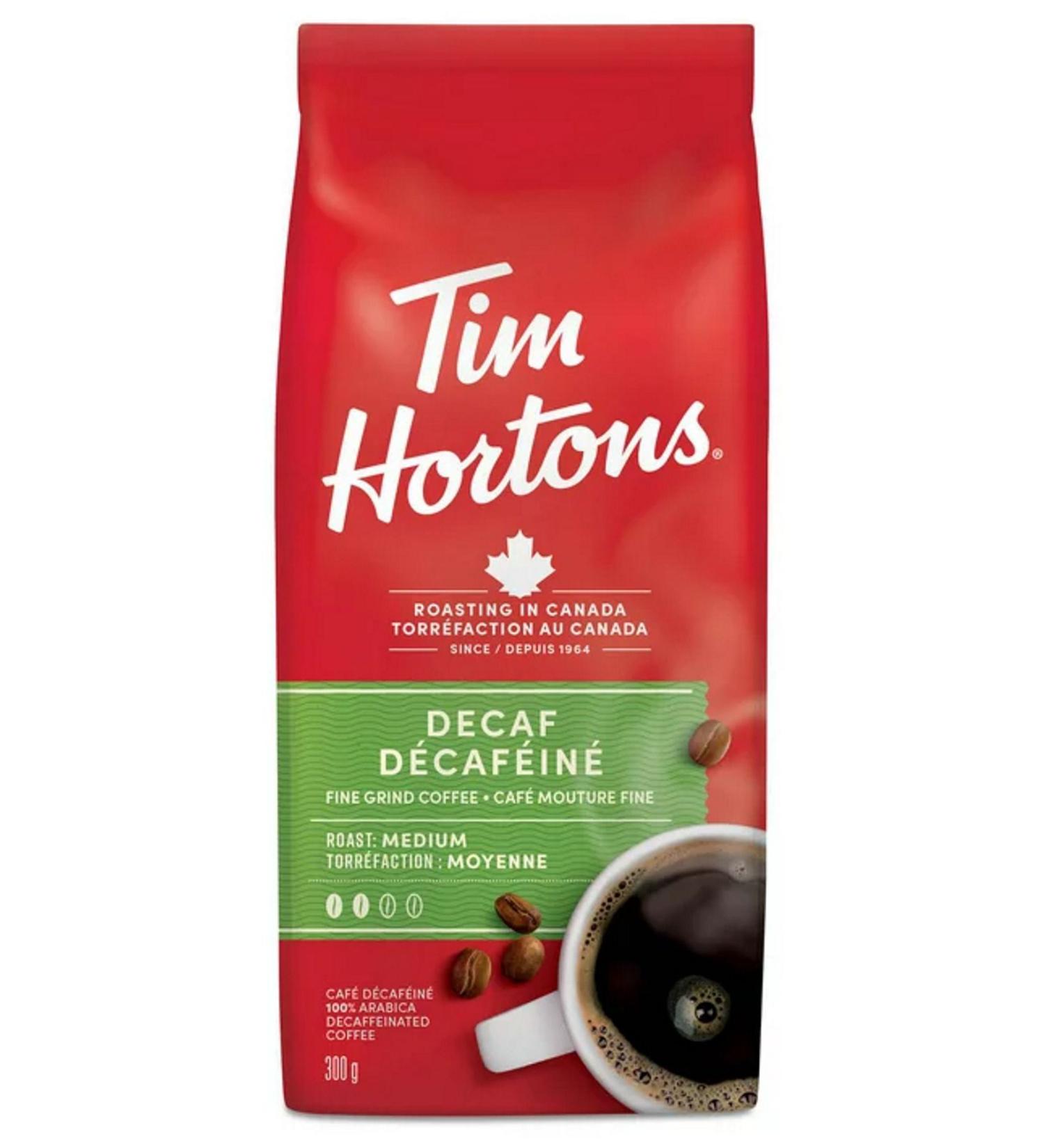 Tim Hortons Original Canada- Decaf- Decaffeinated- Medium Roast Coffee- 300 gr - Buy Online on GoSupps.com