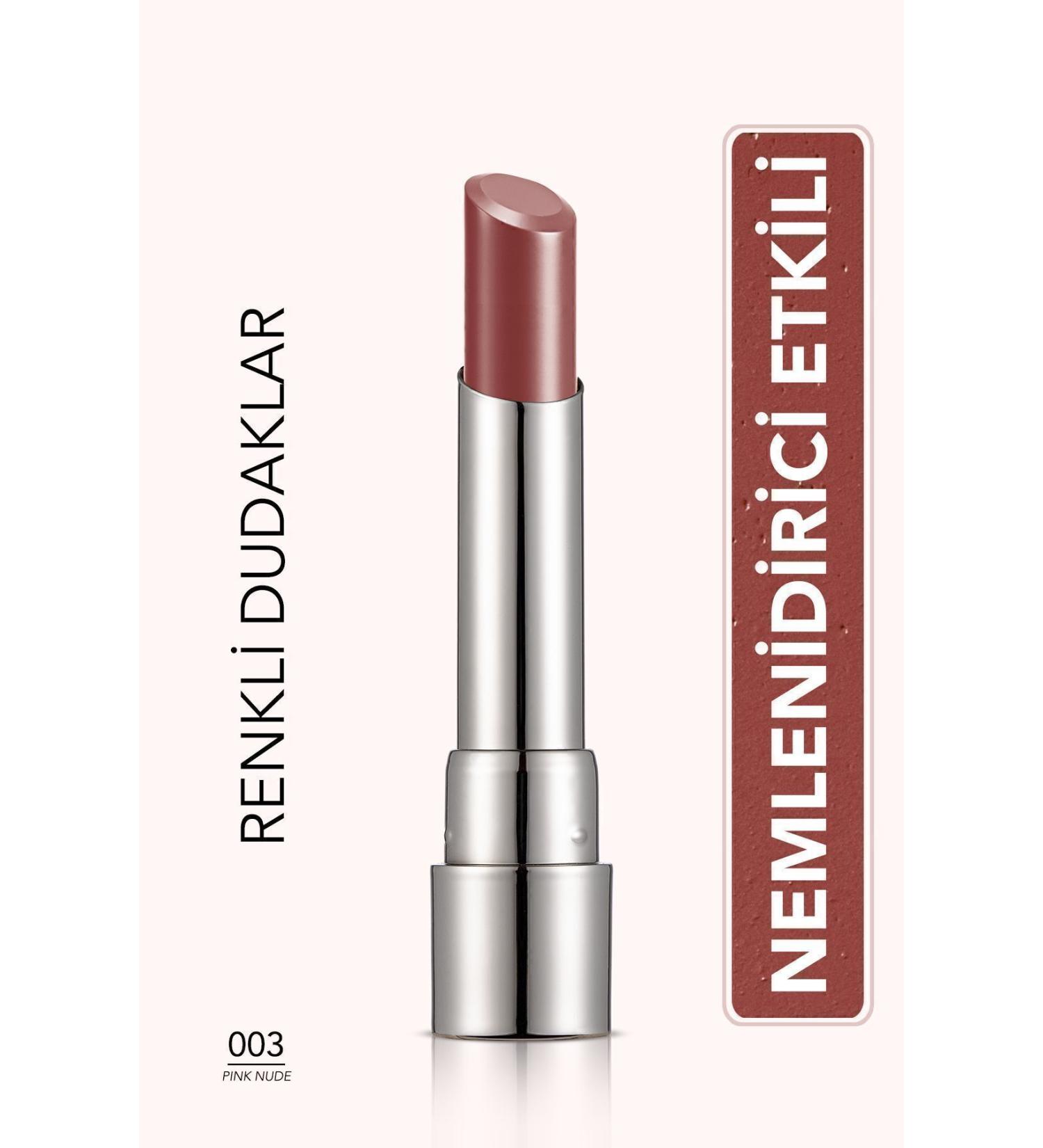 Flormar Moisturizing Shiny Lipstick (Pink) - Sheer Up Lipstick New - 003 Pinky Nude - 8682536012010 - Buy Online on GoSupps.com