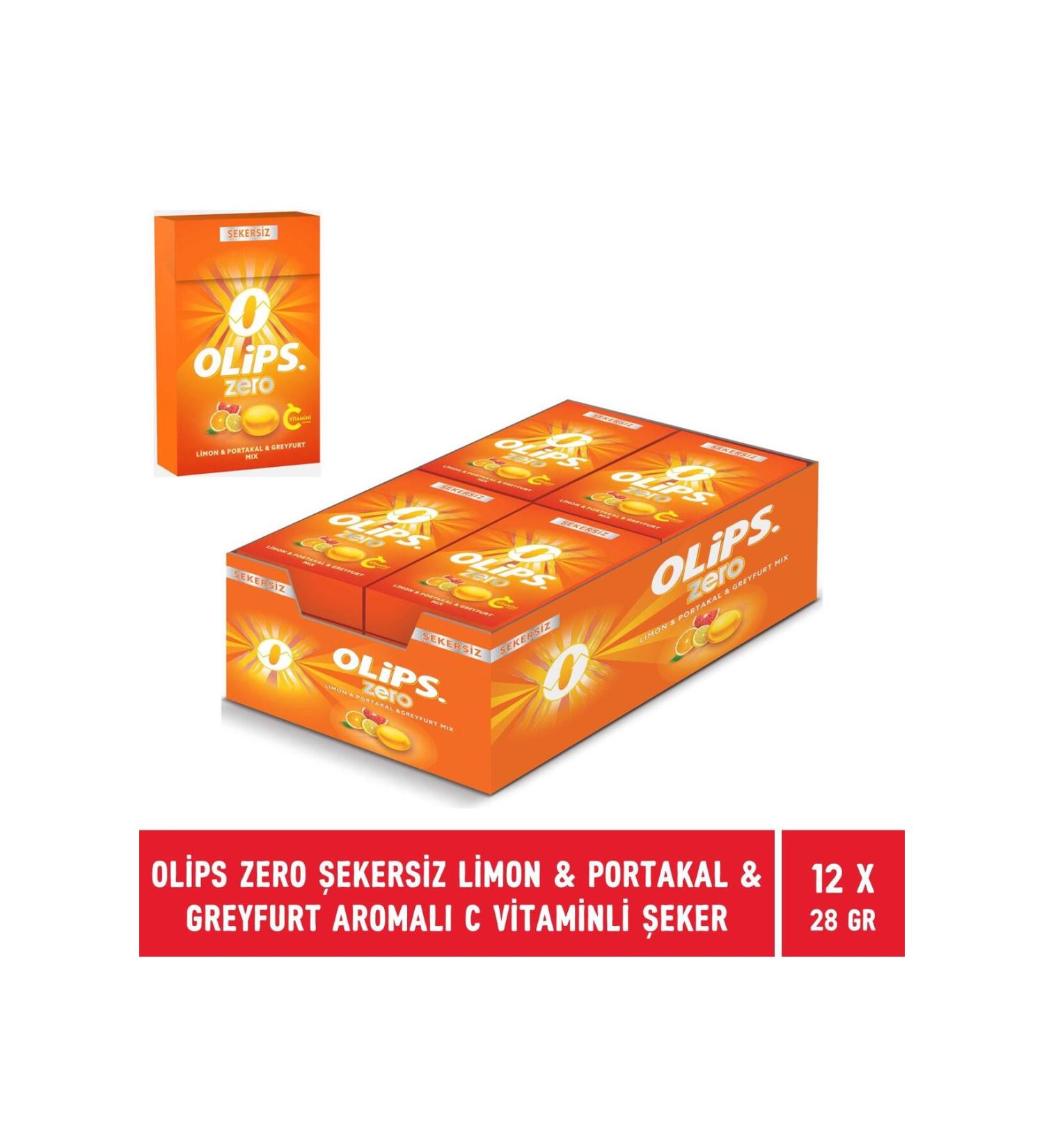 Olips Zero Sugar-Free Lemon & Orange & Grapefruit Flavored Vitamin C Candy 28 gr - 12 Pieces