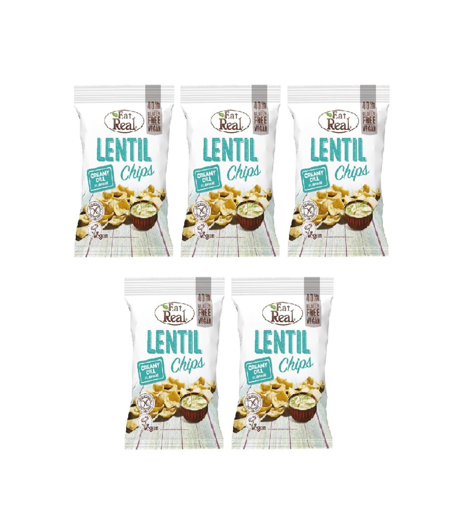 Eat Real Lentil Chips with Dill 40 Gr. X 5 Pieces