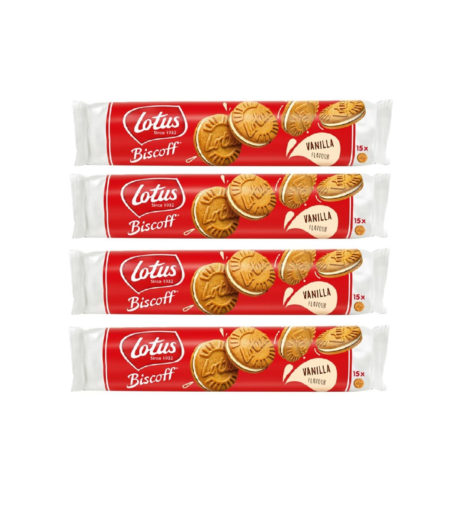 Lotus Biscoff Sandwich Biscoff Vanilla Cream 150 gr X 4 Pieces - Buy Online on GoSupps.com