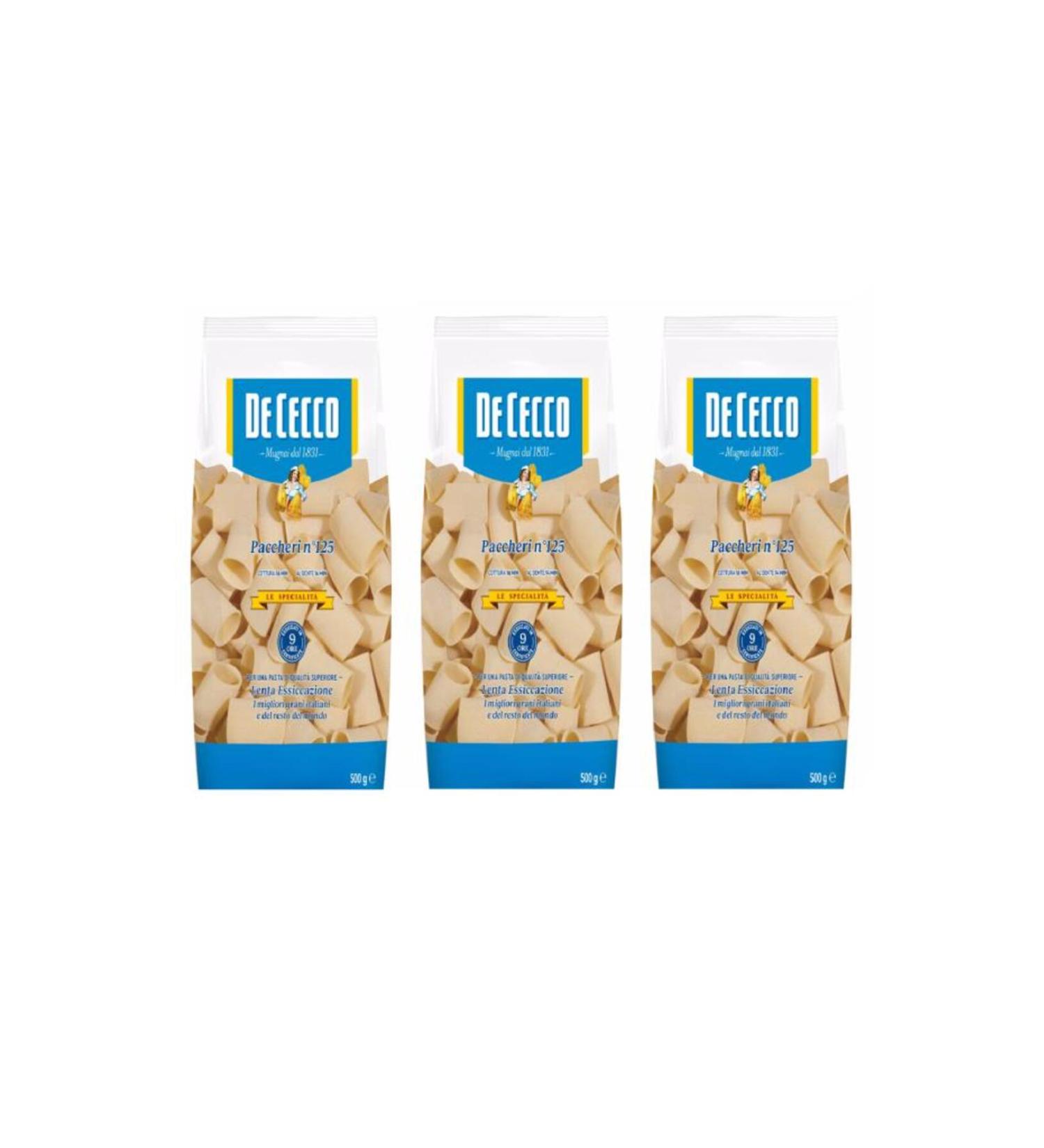 De Cecco Paccheri Pasta 500 GX 3 Pieces