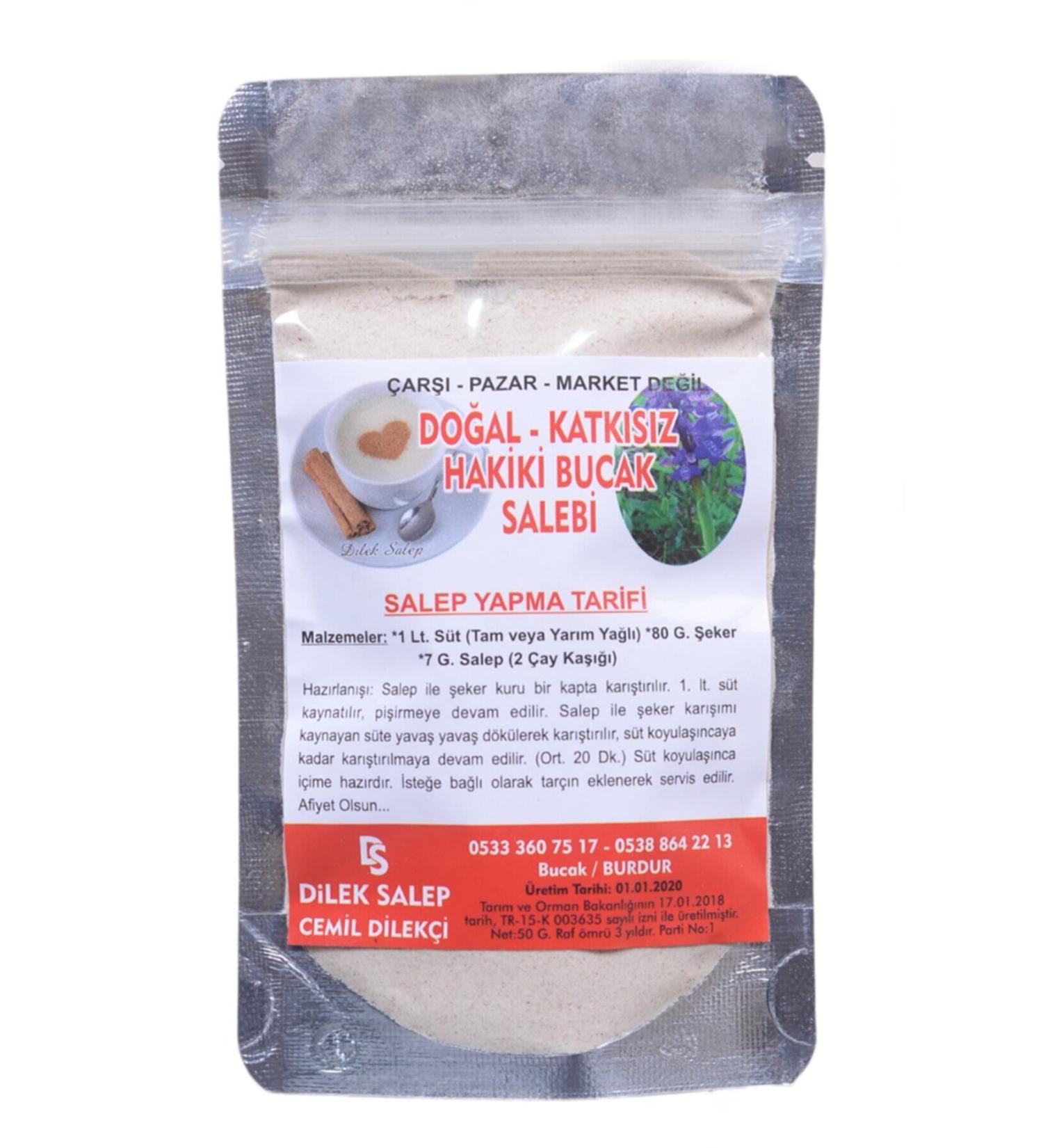 DilekSalep Genuine Bucak Salep 50gr Additive-Free Salep - Buy Online on GoSupps.com