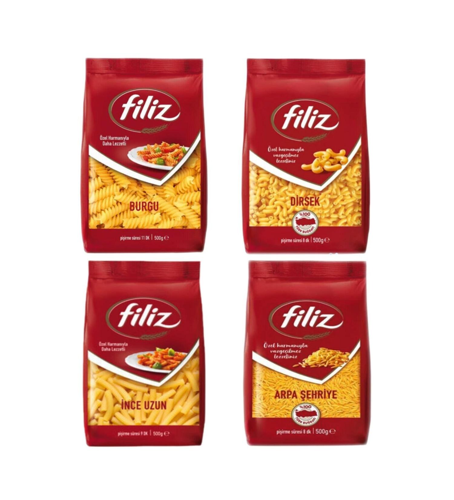F L Z Set 4x Pasta Spiral-Elbow-Thin Long-Barley Vermicelli