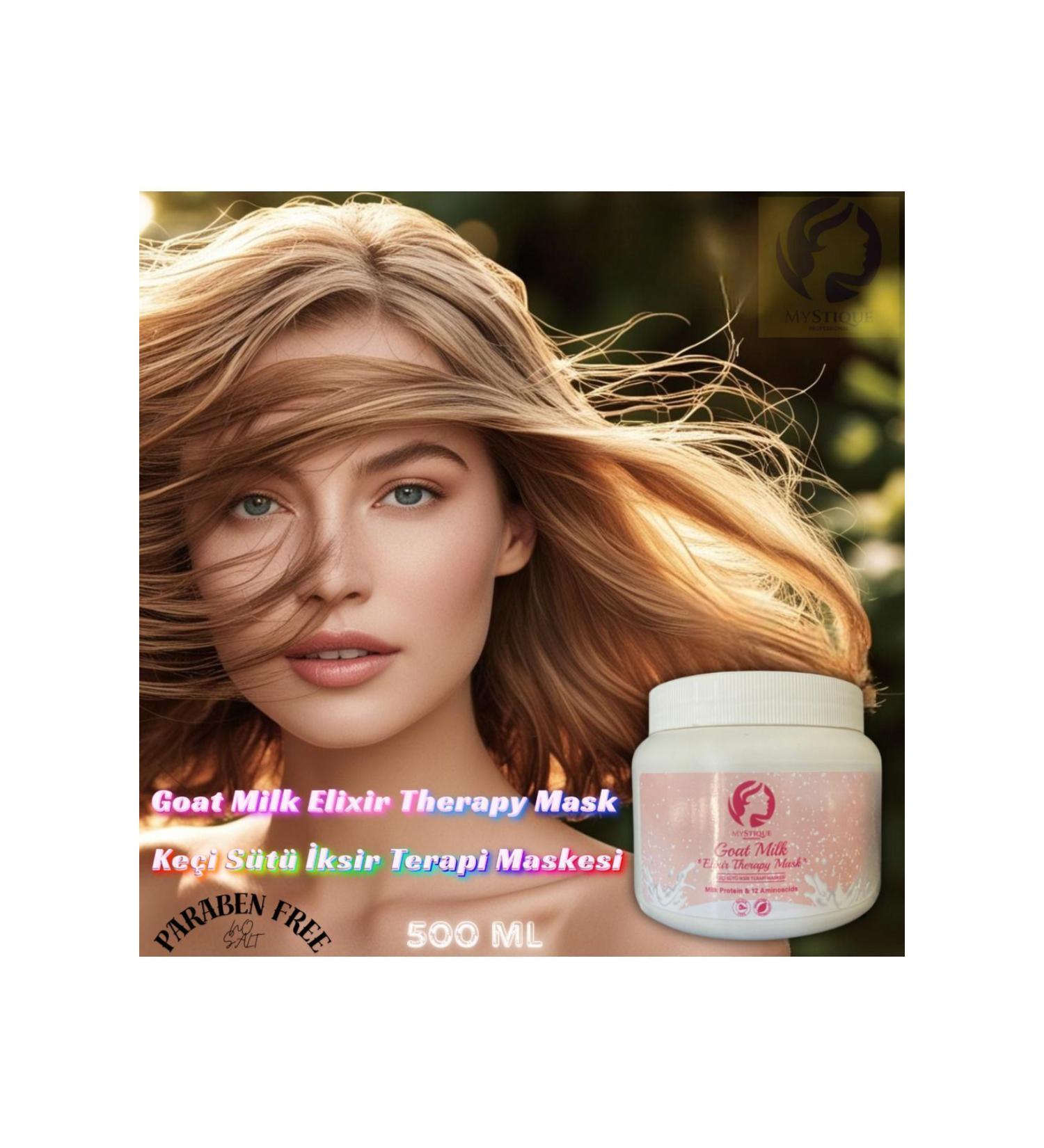 Mystique Goat Milk Elixir Therapy Mask 12 Amino Acids & Milk Protein Repairing Nourishing Effect Salt-Free 500ml