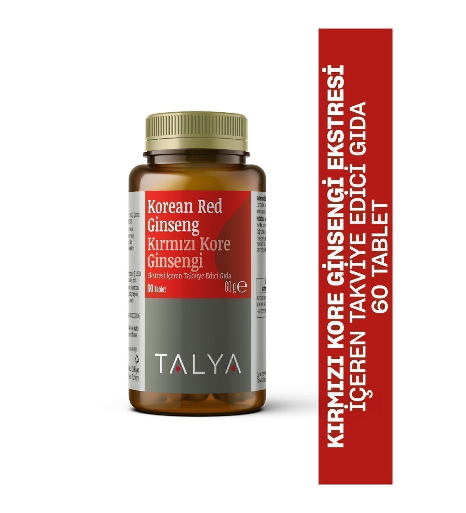 Talya Korean Red Ginseng Food Supplement Containing Red Korean Ginseng Extract 60 Tablets - Buy Online on GoSupps.com