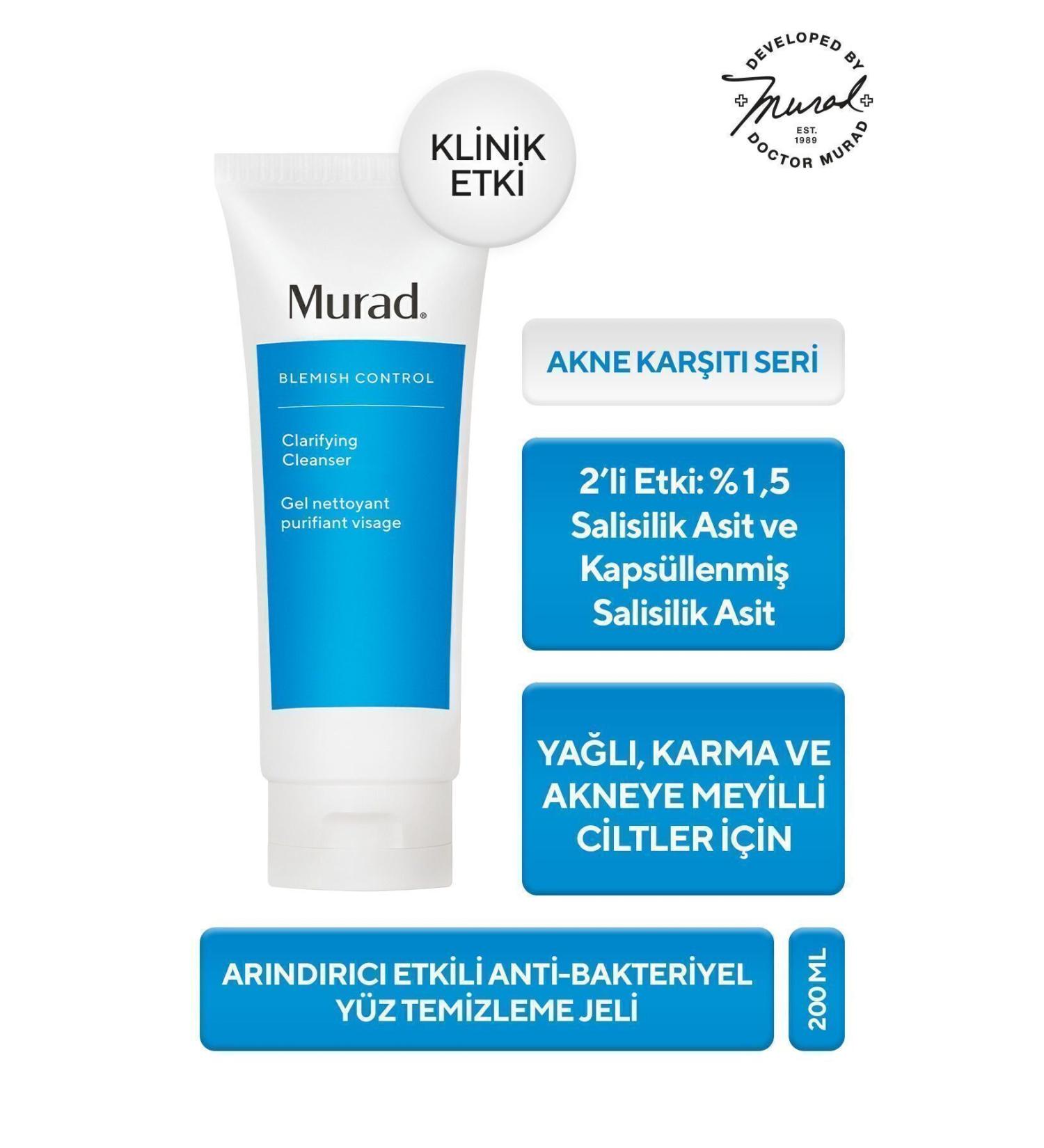 Murad Clarifying Cleanser Purifying Effective Facial Cleansing Gel 200 ml