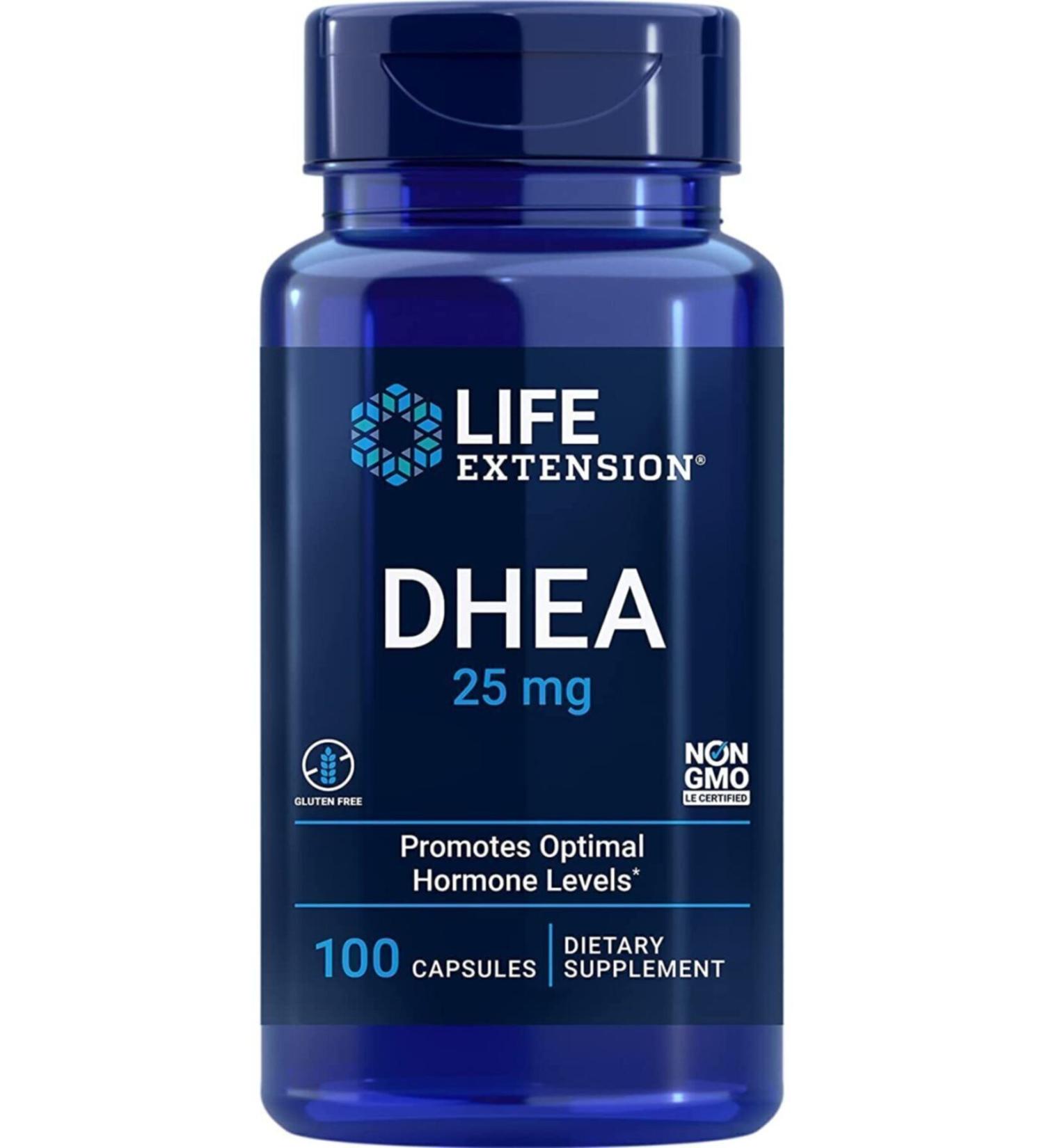 Life Extension Dhea 25mg Capsules 100 Count