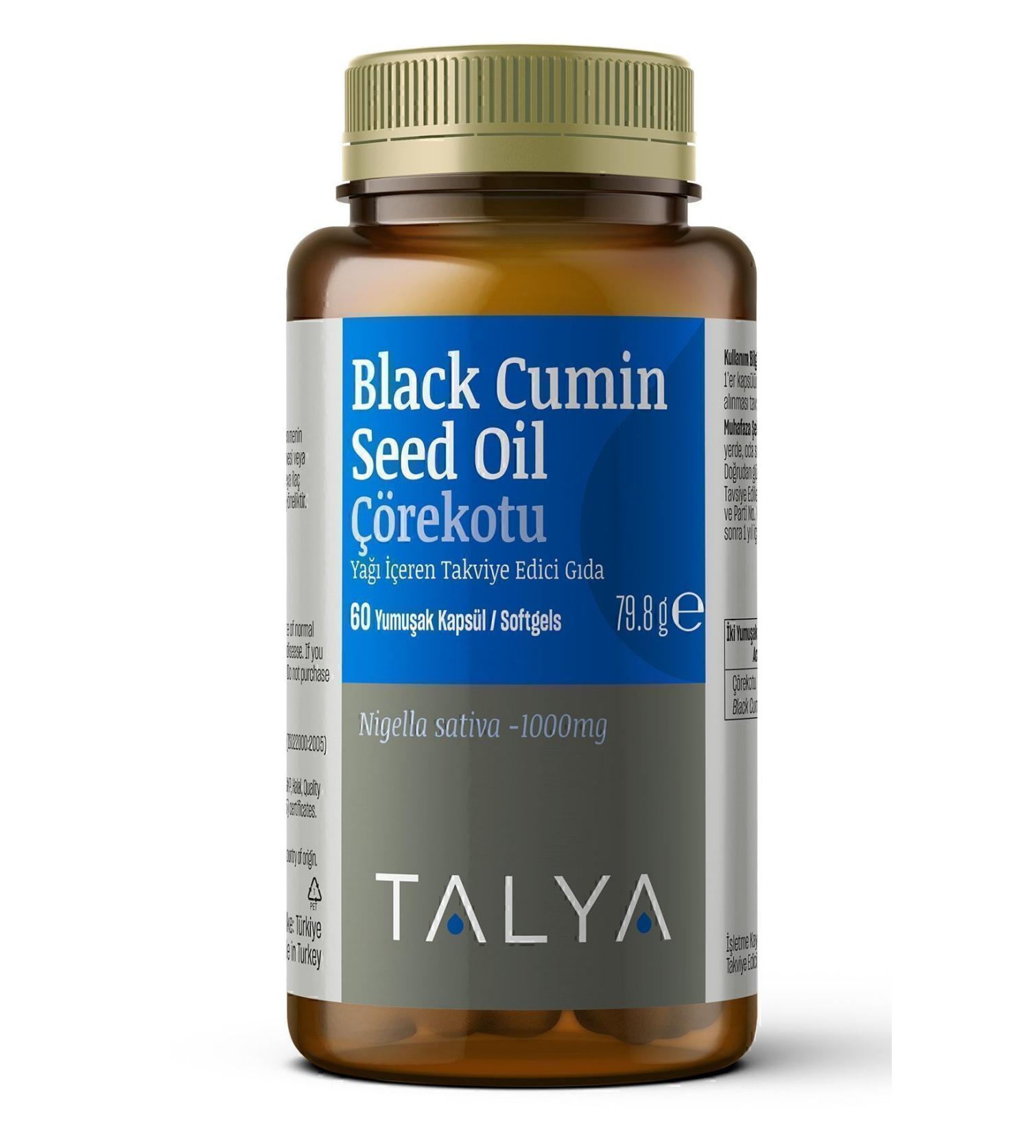 Talya Black Cumin Oil Containing Supplementary Food 60 Softgels - Buy Online on GoSupps.com