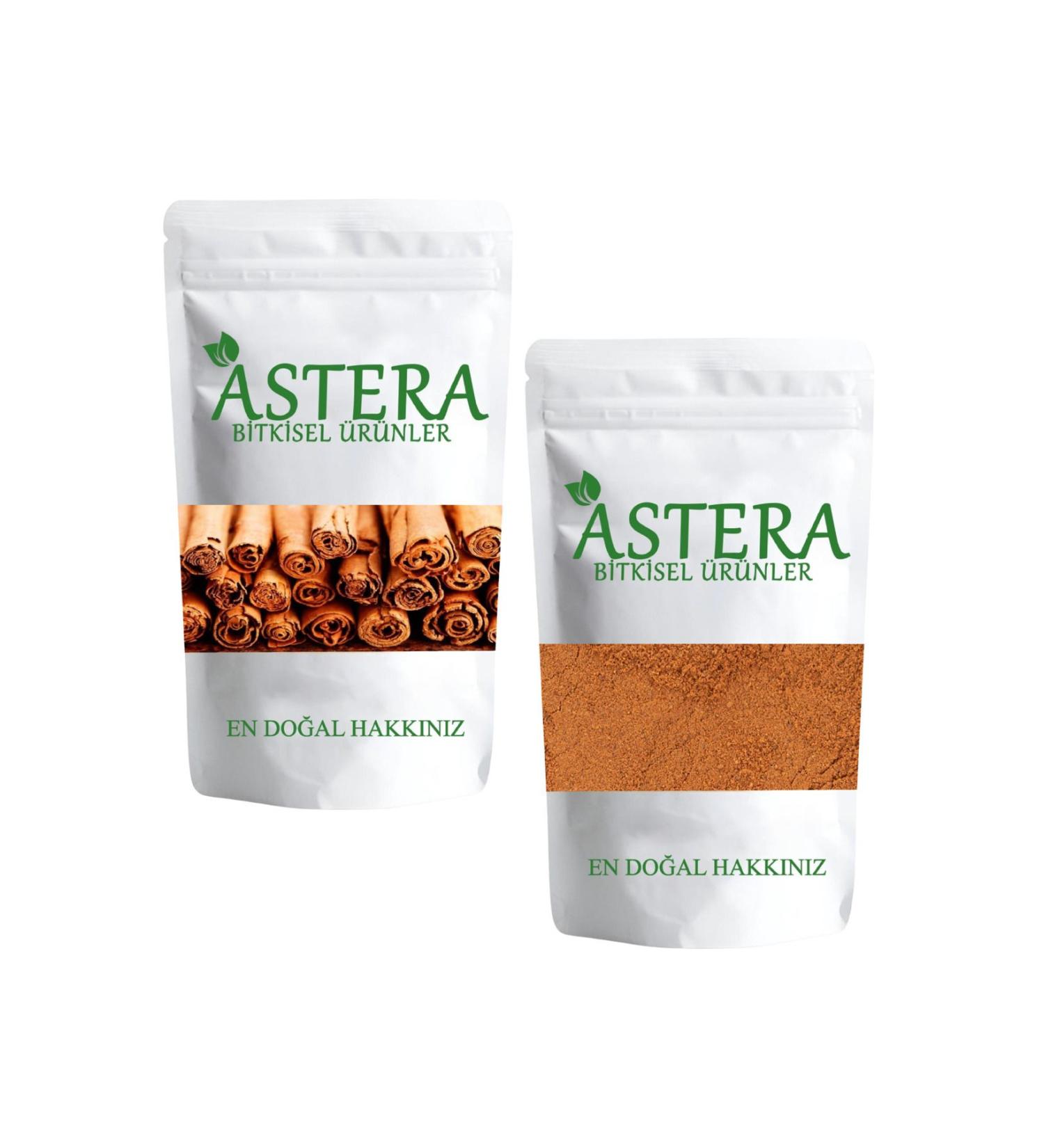 ASTERA 250 Gr Organic Ceylon Cinnamon Sticks + 250 Gr Organic Ceylon Cinnamon Powder (Ceylon Cinnamon Set)