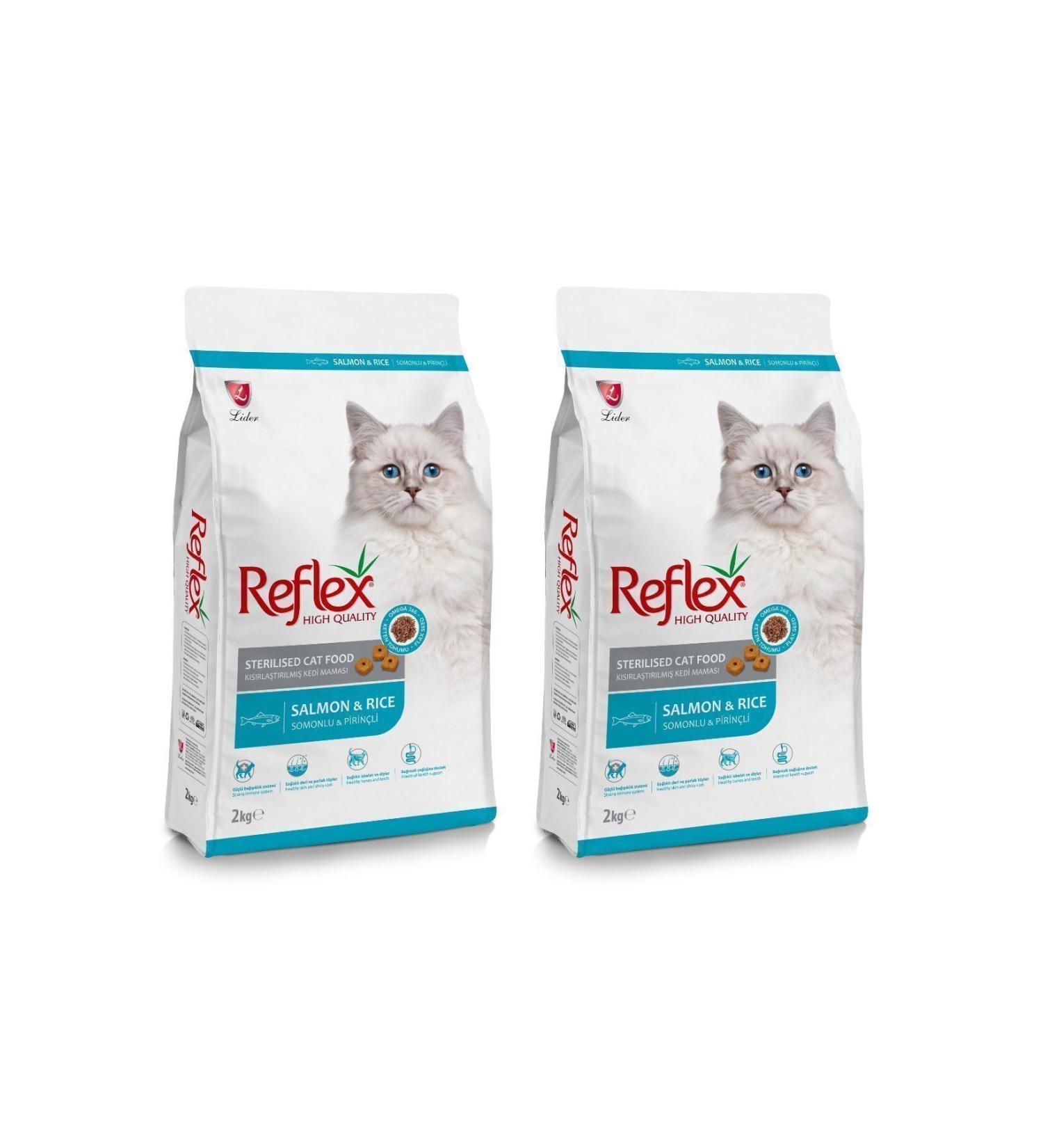 Reflex Sterilized Salmon Sterilized Cat Food with Salmon and Rice 2 Kg X 2 Packages - Buy Online on GoSupps.com