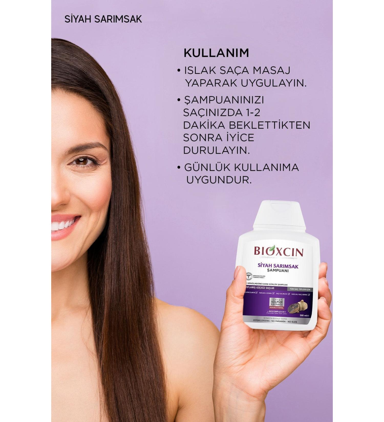 Bioxin Bioxcin Black Garlic Shampoo 3x300 Ml - Hair Loss Shampoo - Buy Online on GoSupps.com