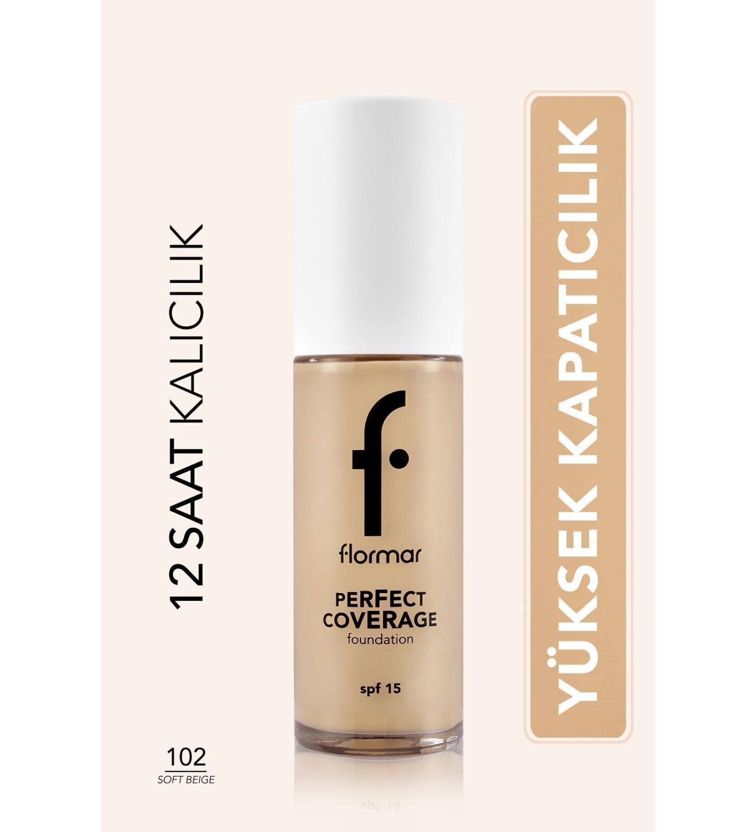 Flormar Perfect Coverage Intensive Concealer Water Based Foundation (YELLOW UNDERTONE) -102 Soft Beige -8682536058162 - Buy Online on GoSupps.com